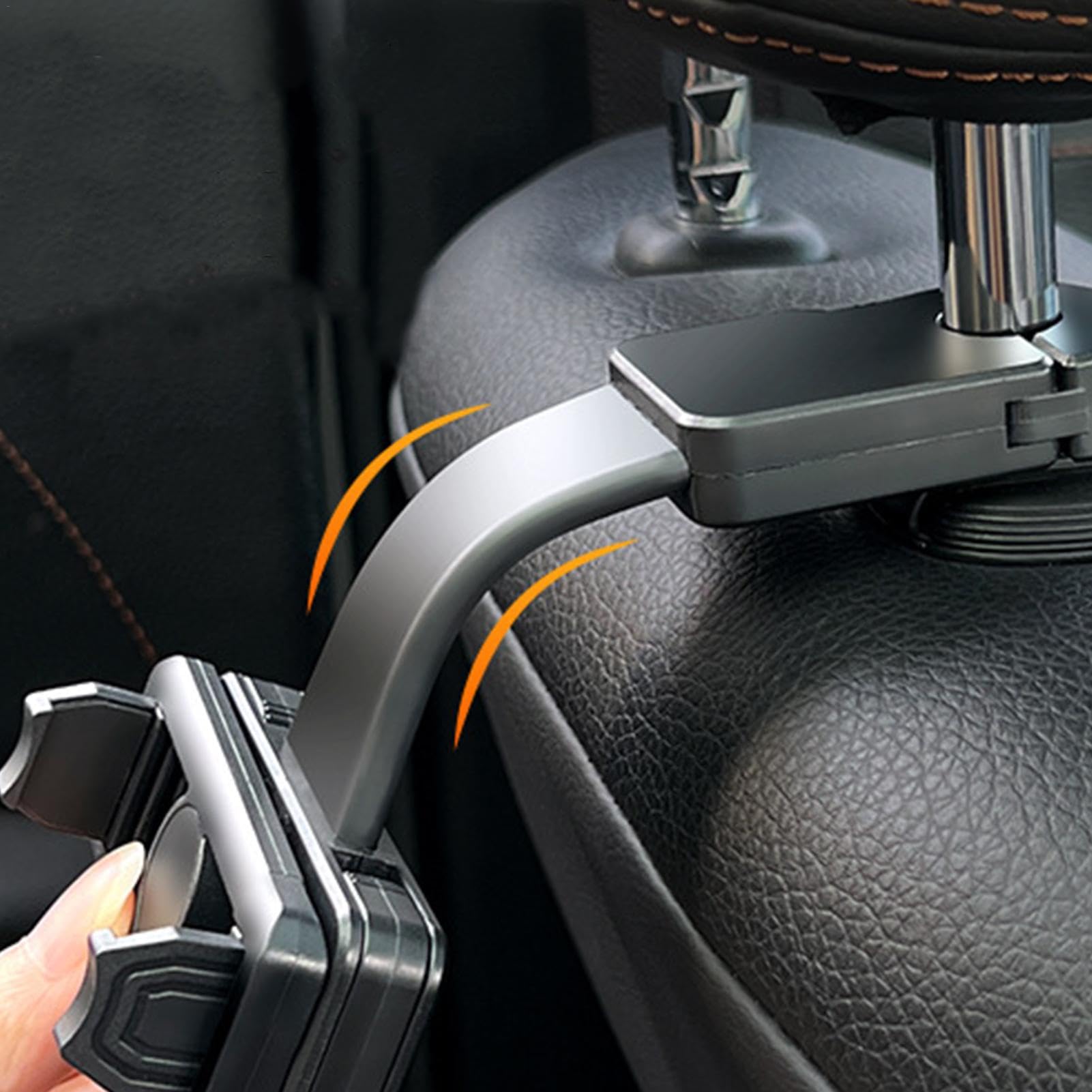 Walopola Car Headrest Phone Holder - Universal Backseat Hook Mount for Smartphones, Wallets & Grocery Bags | Secure Multi-Device Organizer for Road Trips, Commuting & Family Travel