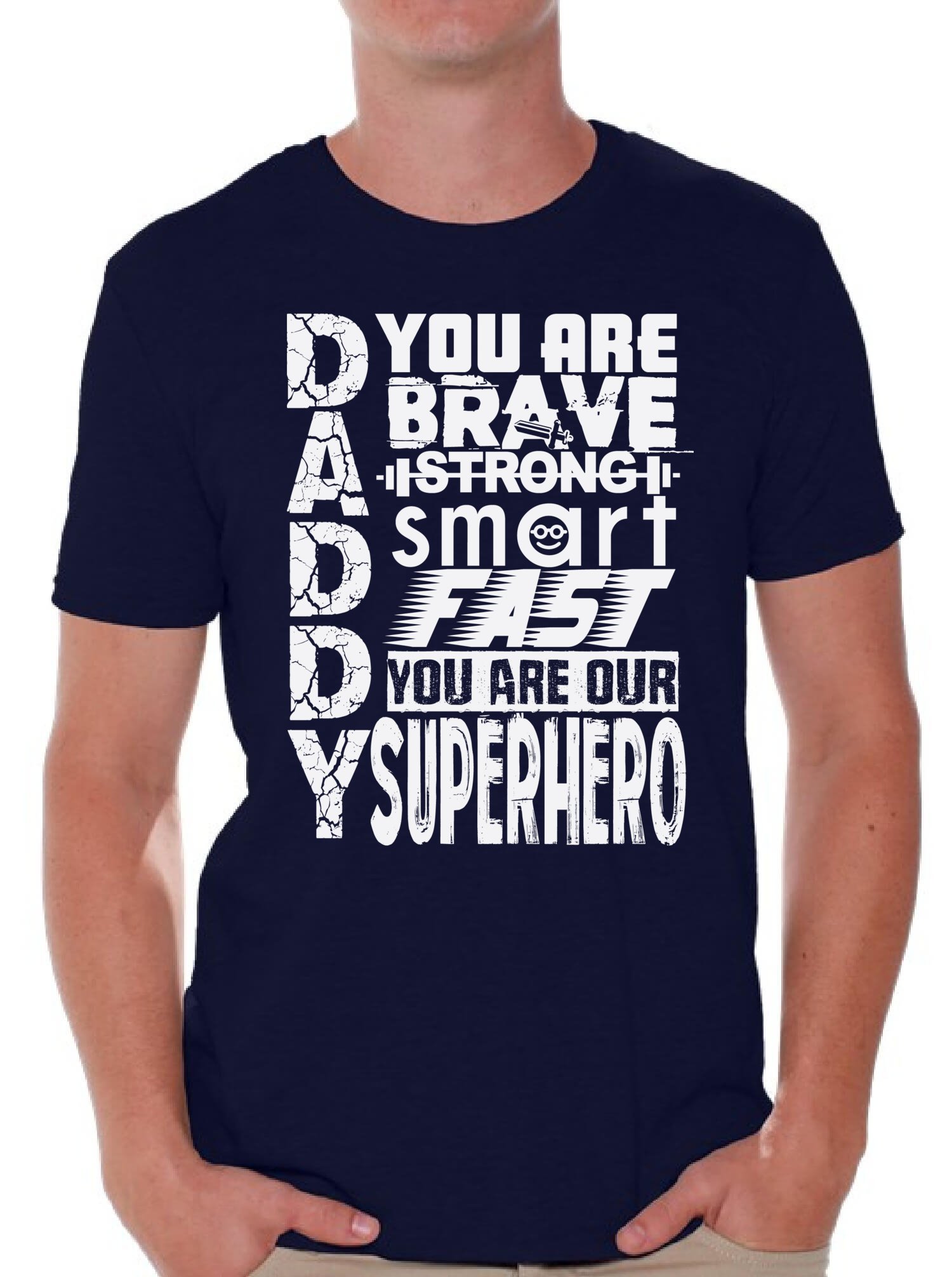 Funny Daddy Superhero T-Shirt - Cool White Graphic Tee for Men | Perfect Father's Day Gift & Casual Wear | Great for Dad Jokes, Family Outings & Superhero Costume Parties