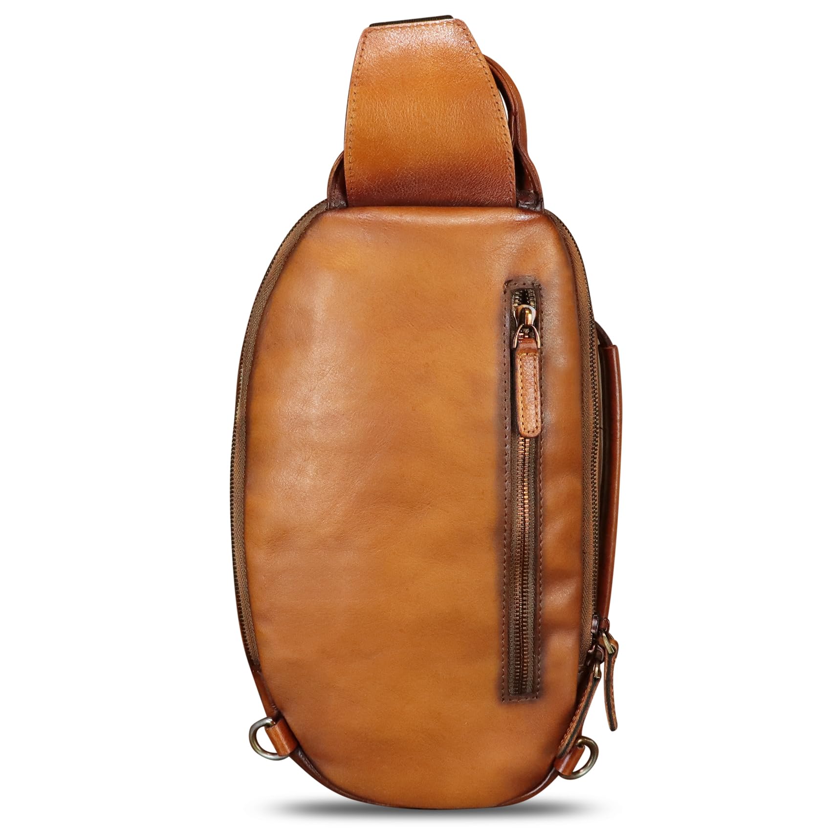 Genuine Leather Crossbody Sling Bag - Hand Painted Retro Shoulder Bag for Women & Men | Perfect for Travel, Work, and Everyday Use