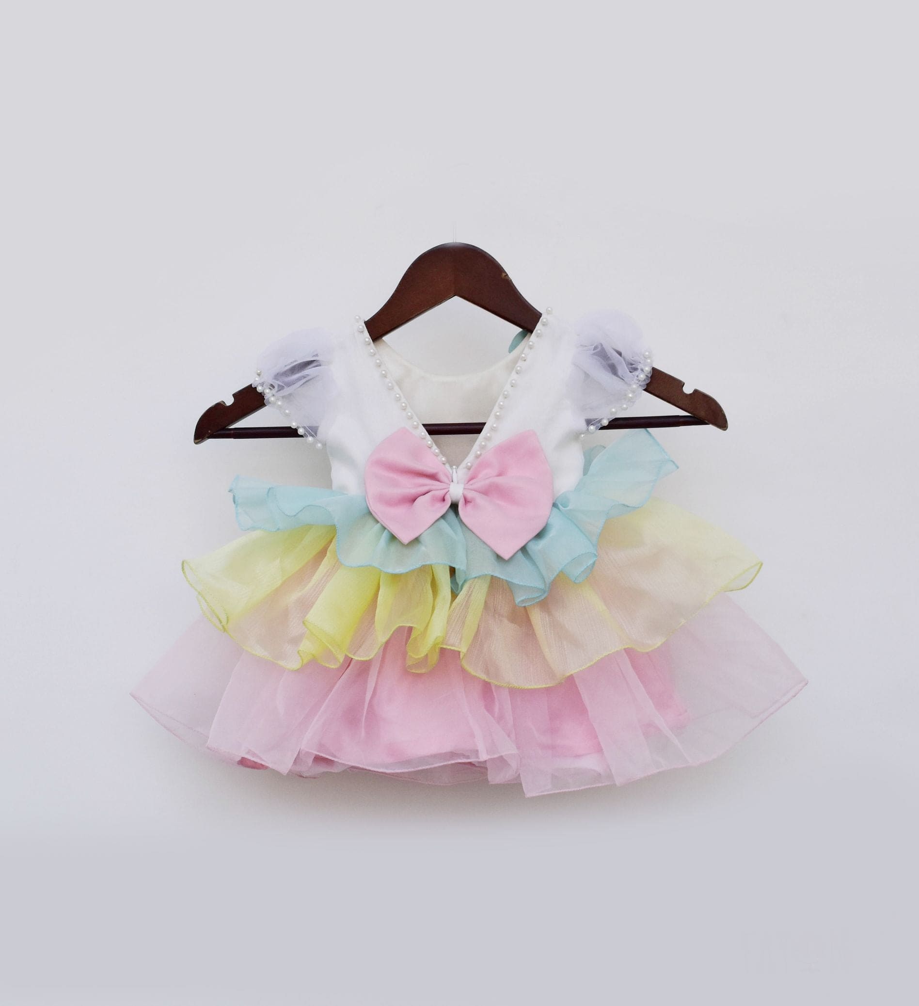 Pre Order: Elegant Organza Frills Frock Dress for Women - Perfect for Weddings, Parties & Special Occasions