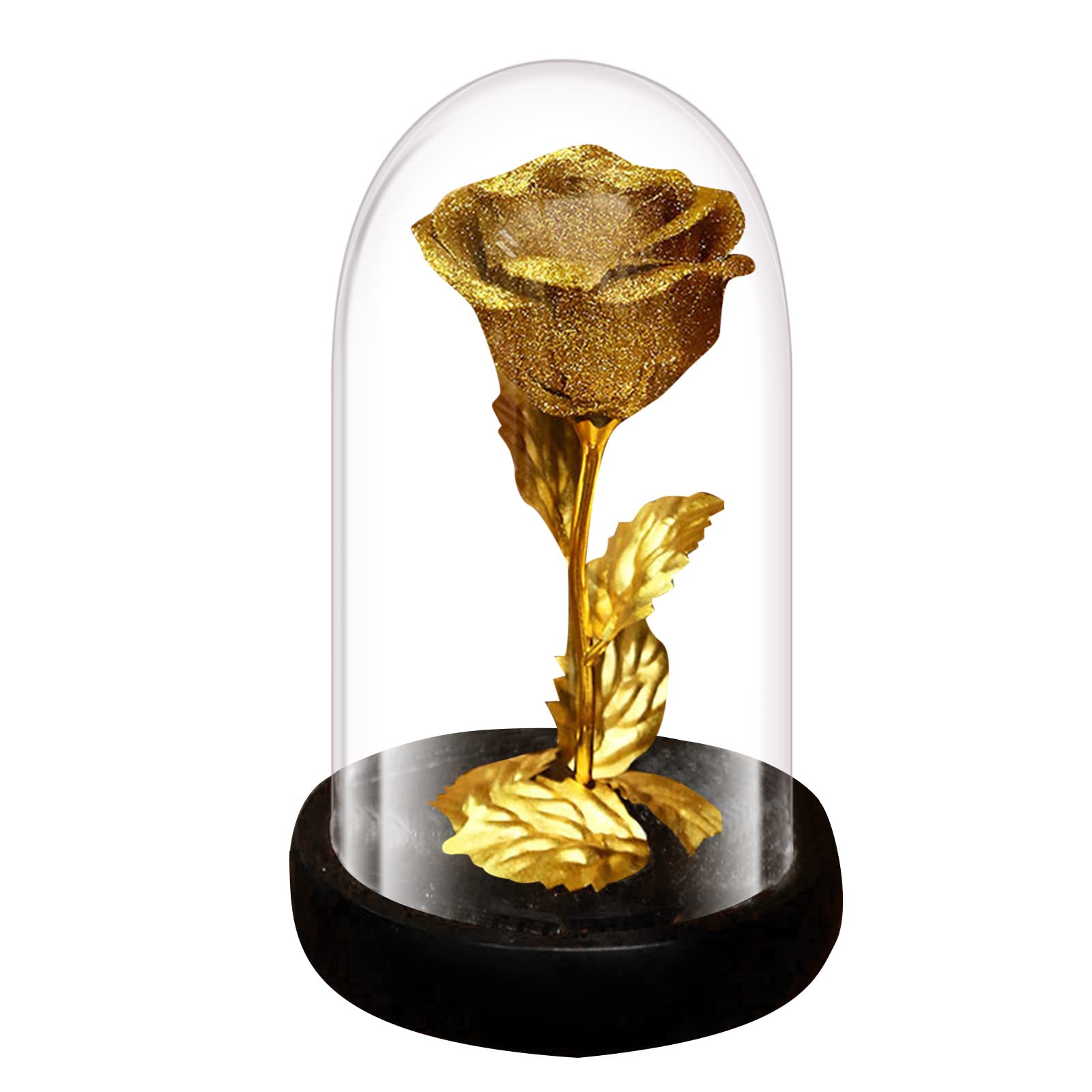 Elegant Gold Glass Rose Foil Table Centerpiece - Valentine's Day Wedding Home Decor Gift, Boho Room Decoration for Dining Table, Coffee Table & Party Decorations