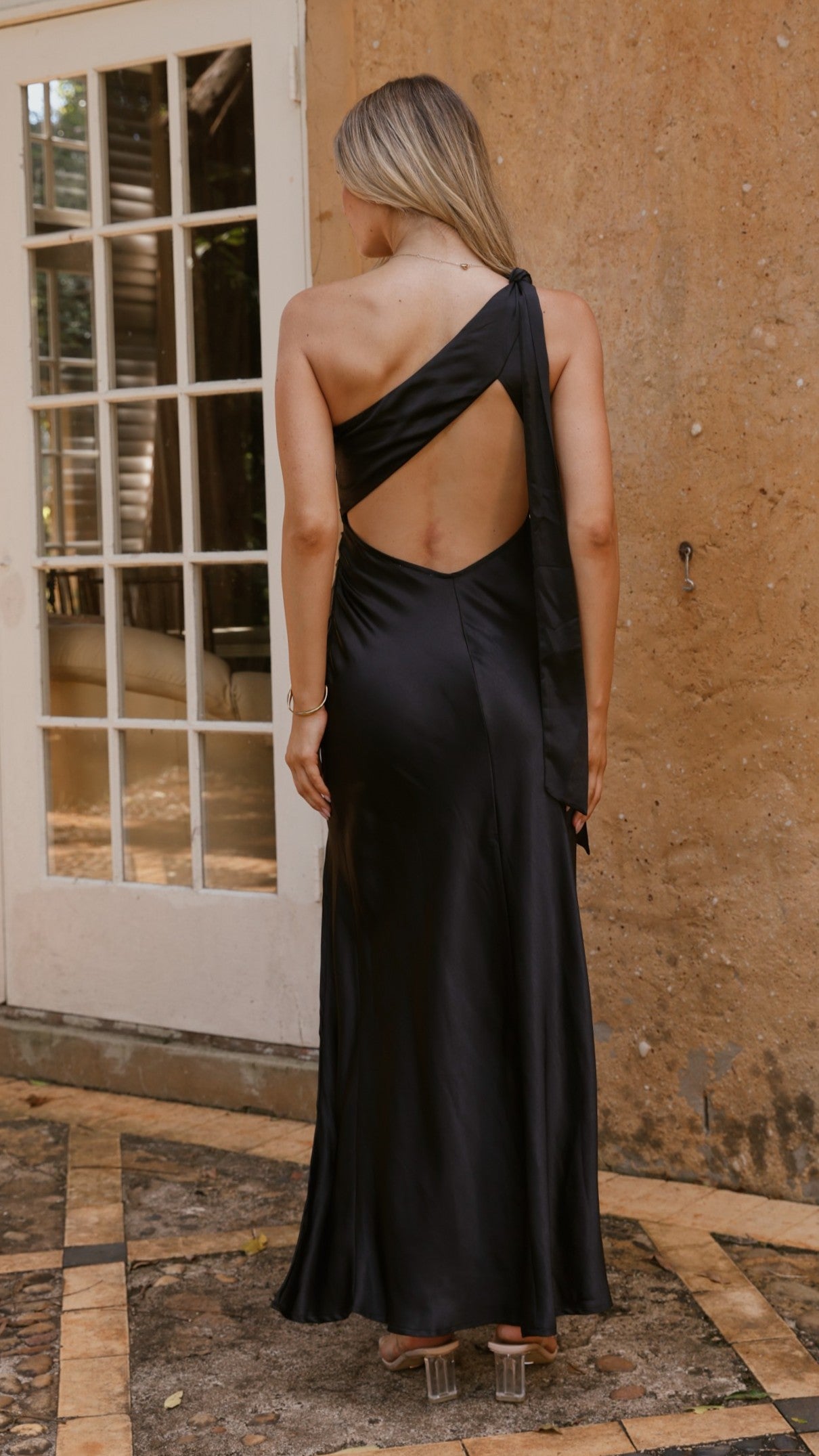 Elegant One Shoulder Long Maxi Dress for Women - Black | Perfect for Evening Parties, Weddings & Special Occasions