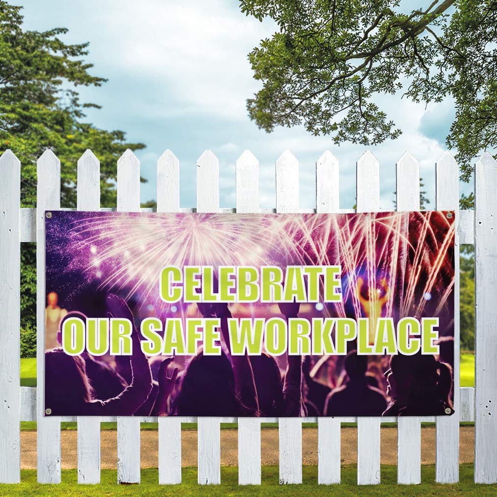 Durable Vinyl Banner 48x96 Inches - Weatherproof Outdoor Yard Signs with 8 Grommets for Workplace Safety, Events & Industrial Use | Multiple Sizes Available