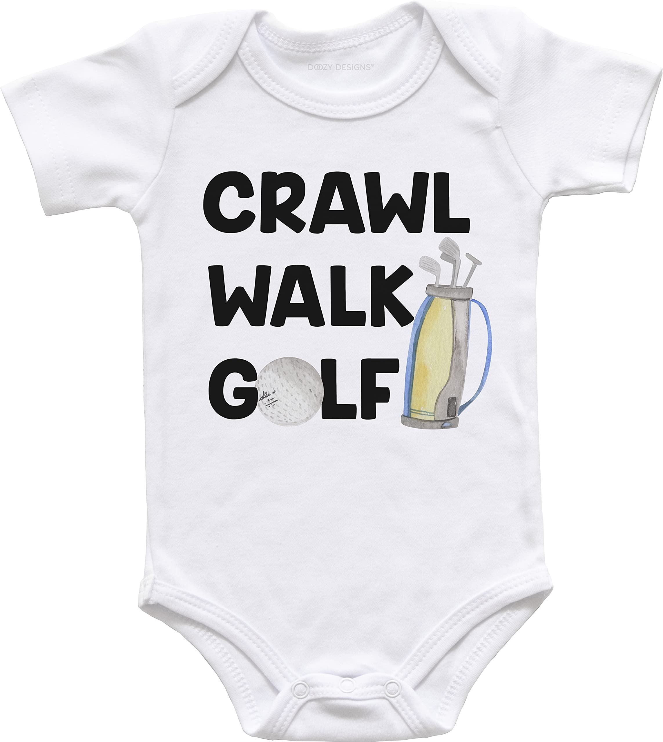 Golf Baby Bodysuit & T-Shirt - Crawl Walk Golf Outfit for Boys & Girls - 24M Short Sleeve Golf Lover Baby Shower Gift - Perfect for Golf-Themed Parties, First Birthday & Family Golf Outings