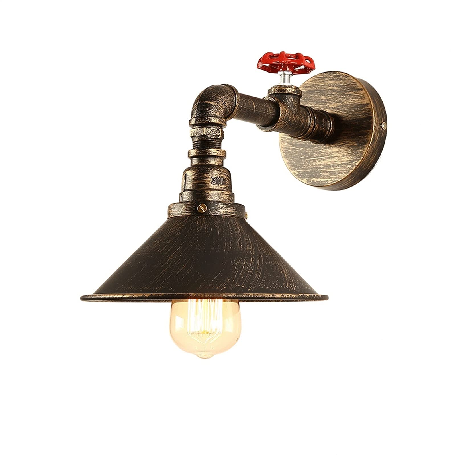 Vintage Iron Wall Sconce Light - Antique Water Pipe Design LED Wall Lamp with E27 Socket for Restaurant, Bar, Cafe & Clothing Store Lighting - Perfect for Aisle, Balcony & Retro Home Decor