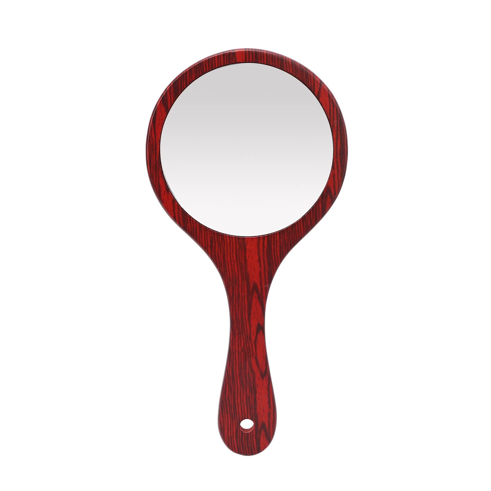 Shanrya Wooden Handheld Makeup Mirror with Hanging Hole - HD Portable Mirror for Hairdressing, Travel, Hotels & Home Use | Perfect for Vanity, Bathroom & Professional Salon Styling