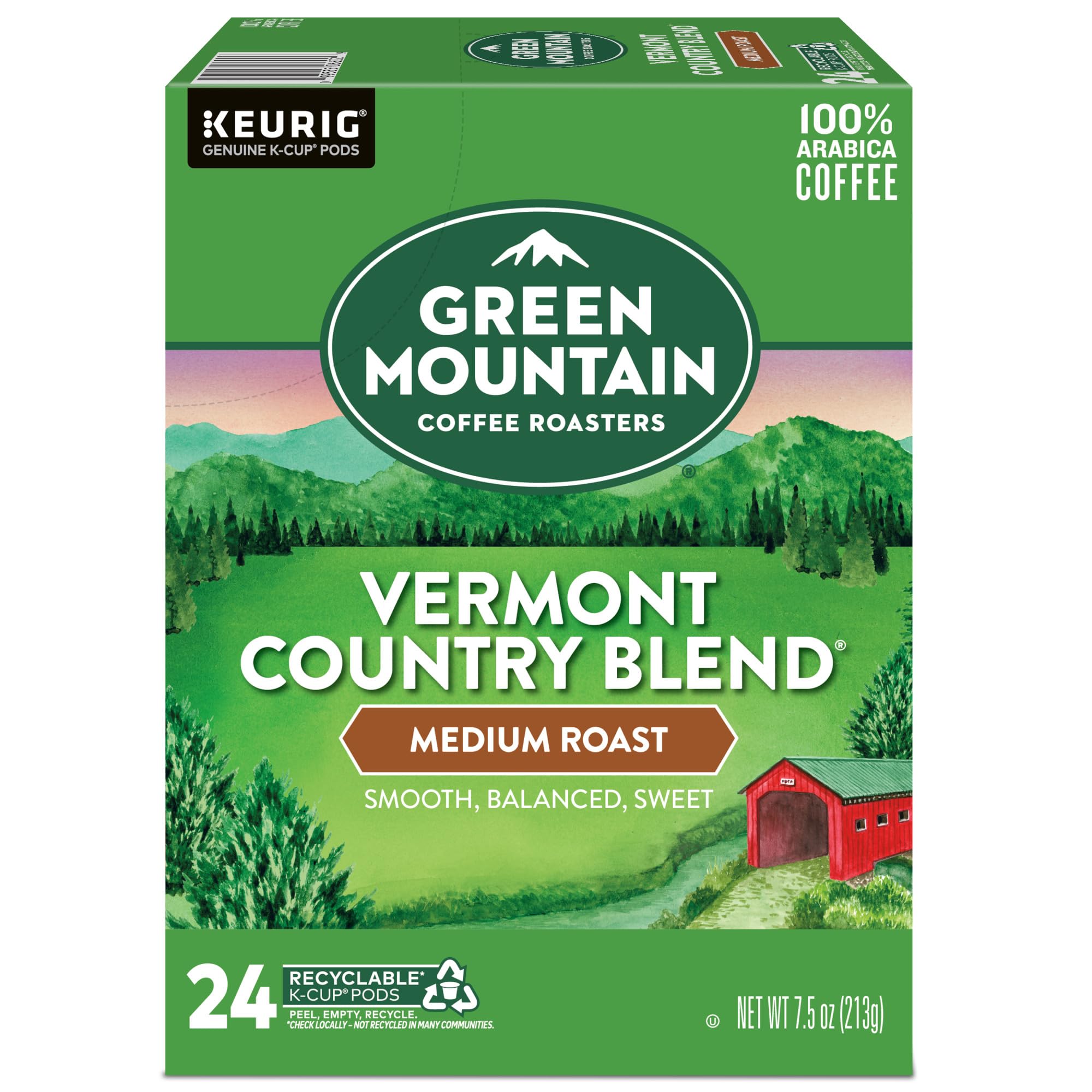 Green Mountain Coffee Roasters Vermont Country Blend Medium Roast K-Cup Pods - 96 Count Keurig Single-Serve Coffee for Home & Office Brewing | Perfect for Morning Boost or Afternoon Break
