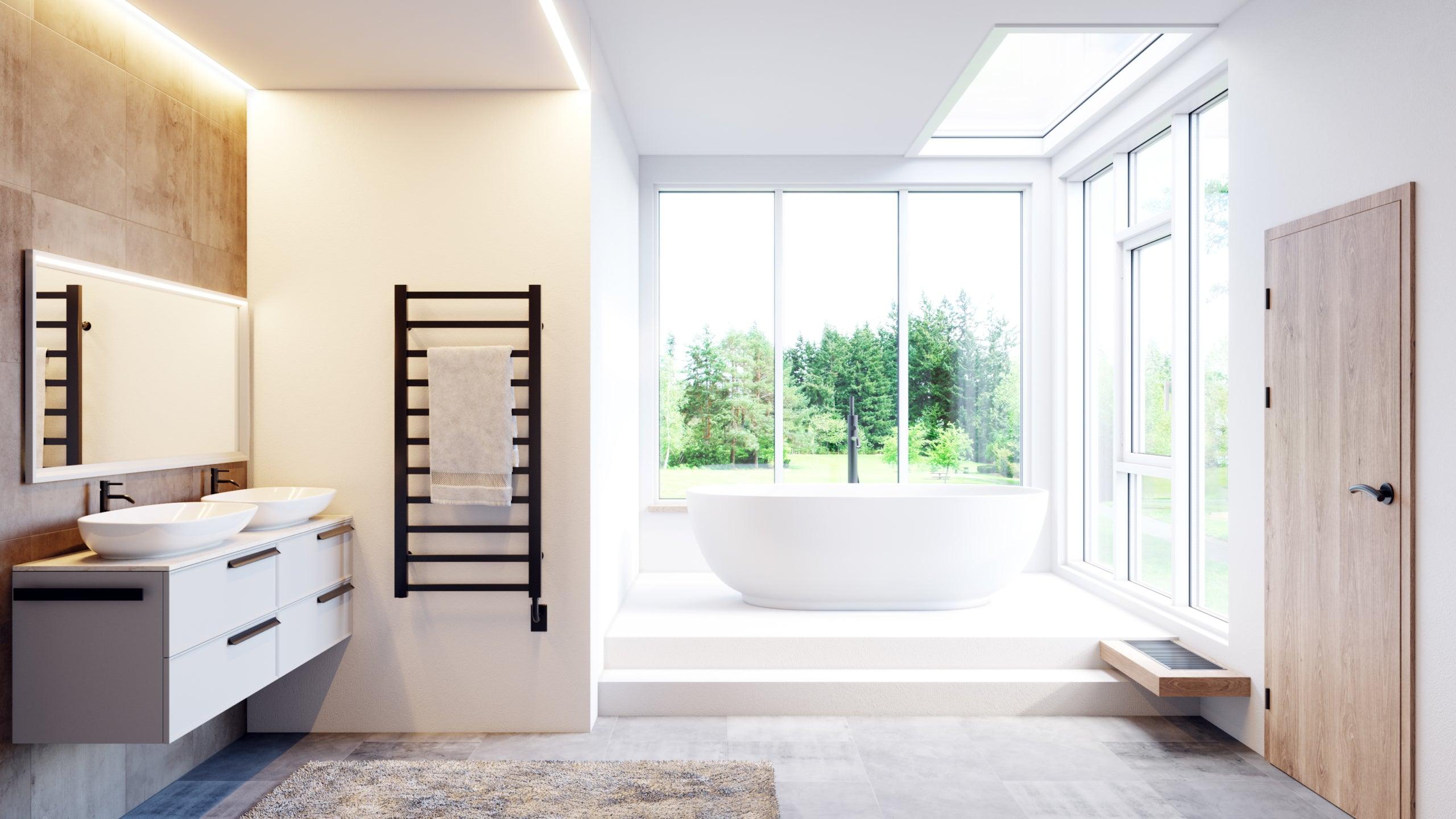 Tuzio Milano Hardwired or Plug-in Bathroom Towel Warmer Heater - 23.5