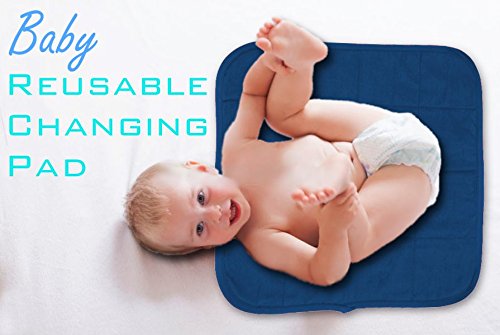 Comfort Finds Baby Changing Pad - Absorbent Reusable Diaper Changing Mat - Portable Waterproof Toddler Changing Liner (Navy, 3 Pack) for Nursery, Travel & On-the-Go Diaper Changes