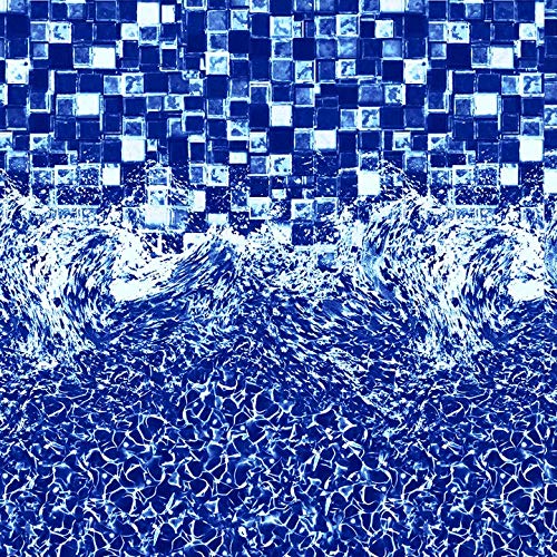 Premium Above Ground Pool Liner - Overlap HD Patterns for Round & Oval Pools (15', 18', 21', 24', 27', 28', 30', 33', 12'x24', 15'x24', 15'x25', 15'x30', 16'x32', 18'x33', 21'x41') - Durable Glimmerglass Design for Backyard Swimming & Family Fun