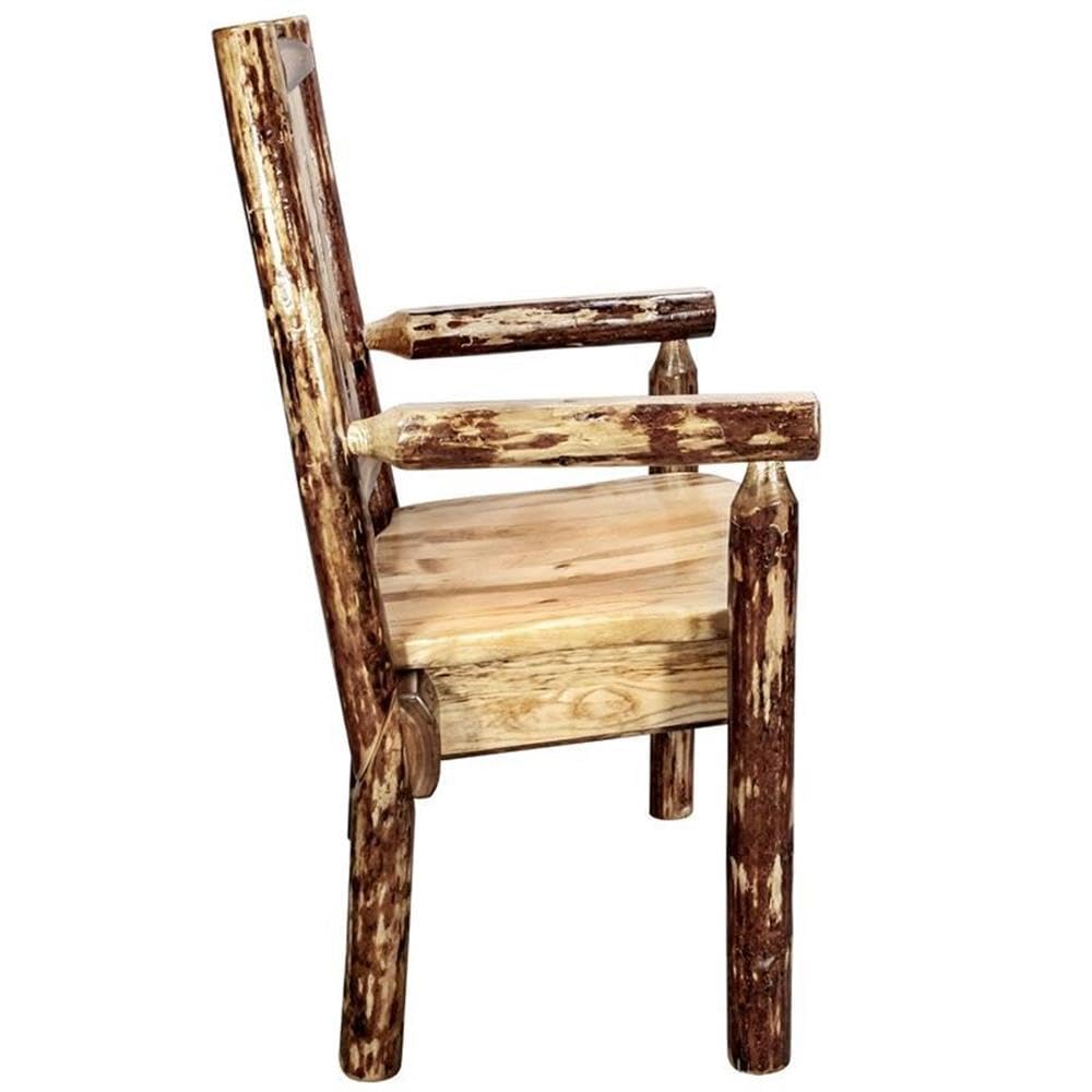 Montana Woodworks Log Furniture - Handcrafted Captain Chair from Glacier Country Collection - Rustic Home Decor for Cabin, Lodge & Outdoor Living