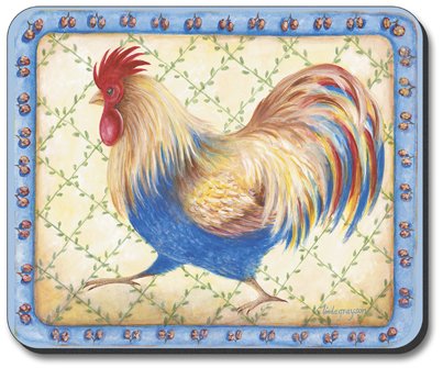 Premium Running Rooster Art Plate Mouse Pad - Non-Slip Desk Mat for Gaming & Office Use - Perfect for Computer, Laptop & Workspace Accessories