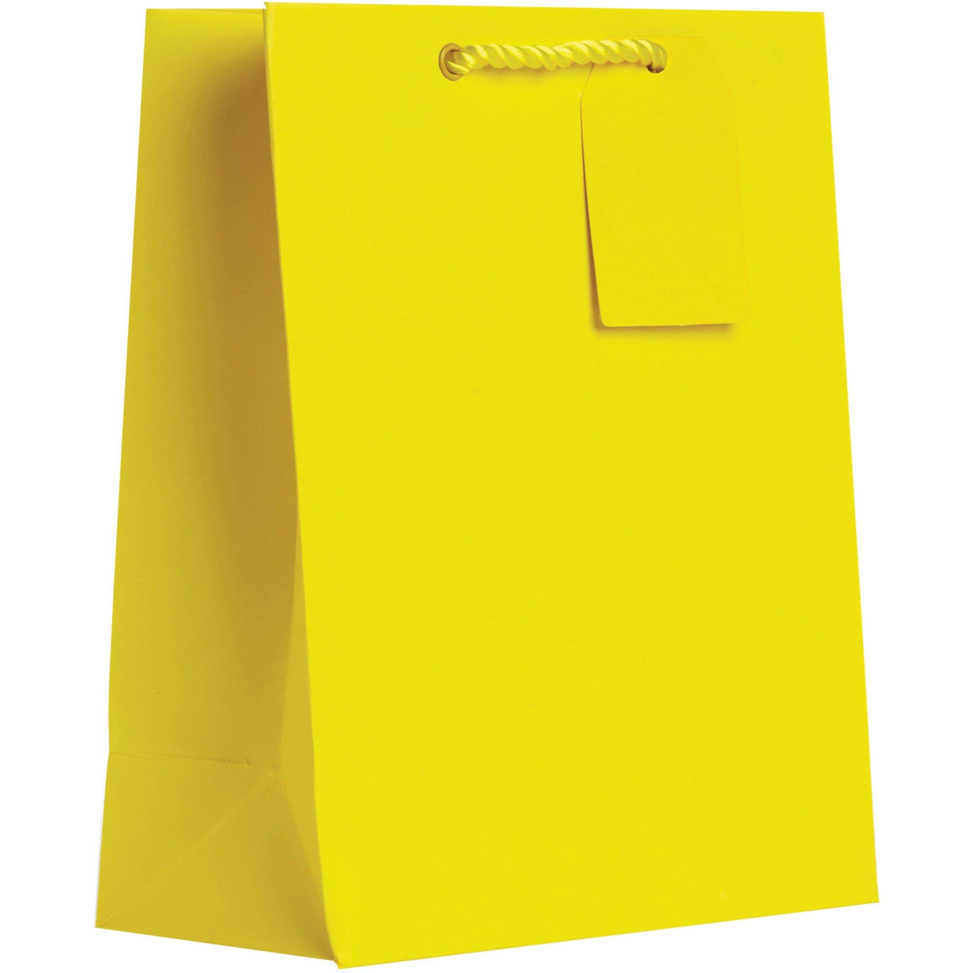 Jillson Roberts Medium Matte Yellow Gift Bags - 60 Pack | Premium Party Favor Bags for Birthdays, Weddings, Baby Showers & Corporate Events