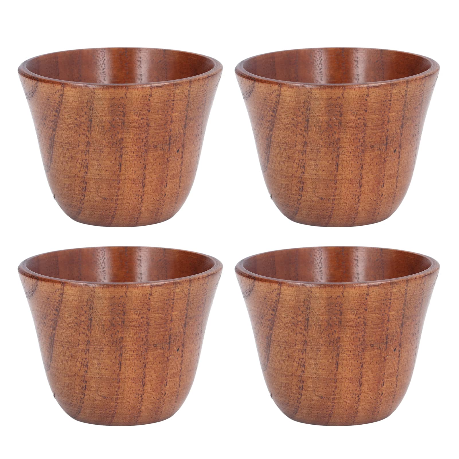 Premium Wooden Tea Cups Set of 4 - Non-Slip Thermal Insulated Japanese Style Cups for Tea, Coffee, Wine & Beer - Perfect for Home, Office, Gifts & Tea Ceremonies