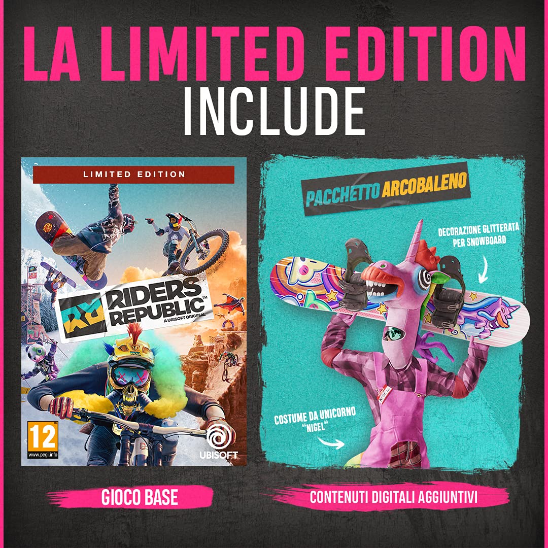 Riders Republic Limited Edition for PS5 - Amazon Exclusive - PlayStation 5 Game - Open World Extreme Sports Adventure for Mountain Biking, Skiing & Wingsuit Flying