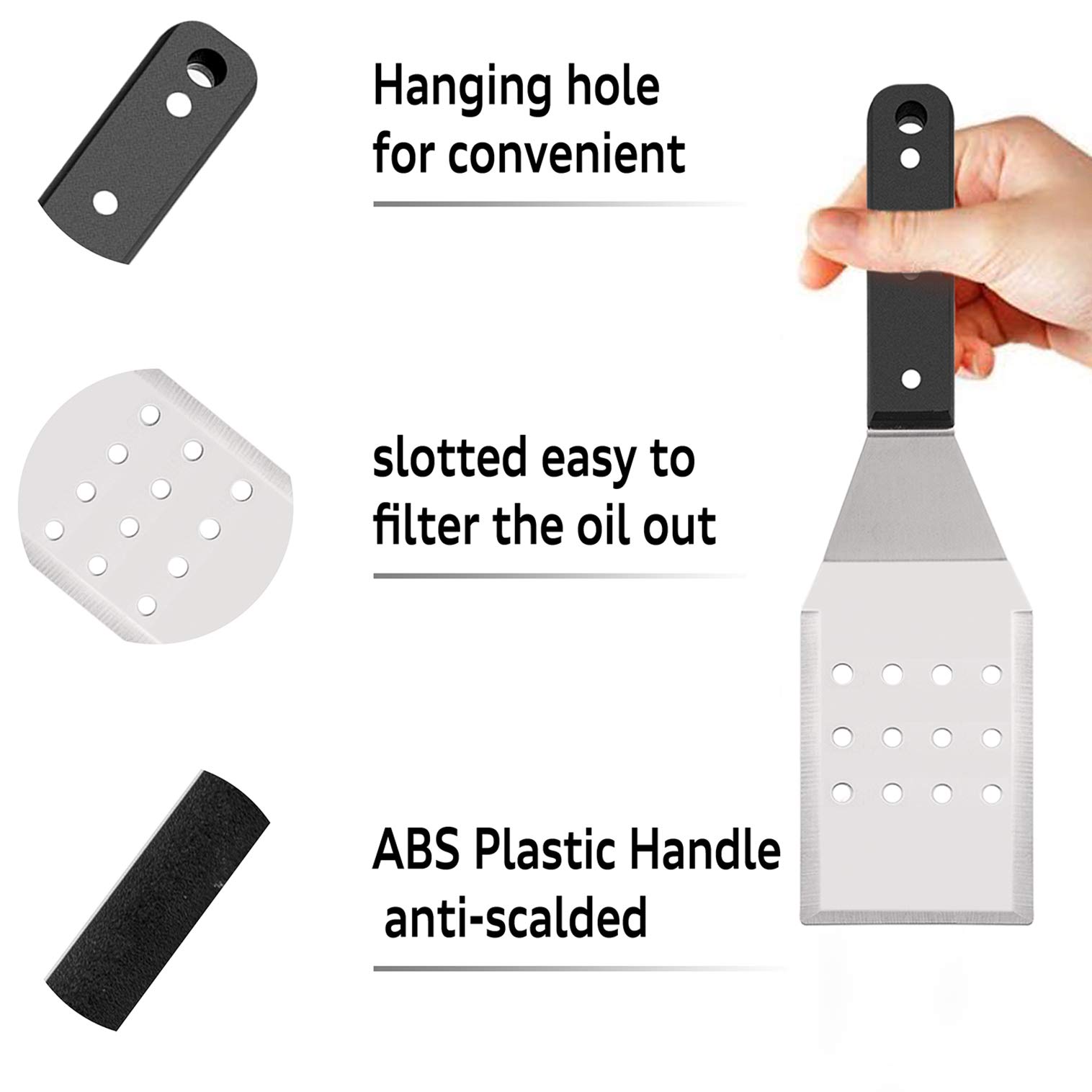 Premium Stainless Steel Griddle Spatula Set of 2 - Heavy Duty Pancake & Burger Flipper for Cast Iron, BBQ, Hibachi & Flat Top Cooking | Dishwasher Safe | Perfect for Outdoor Grilling, Camping & Home Kitchen Use