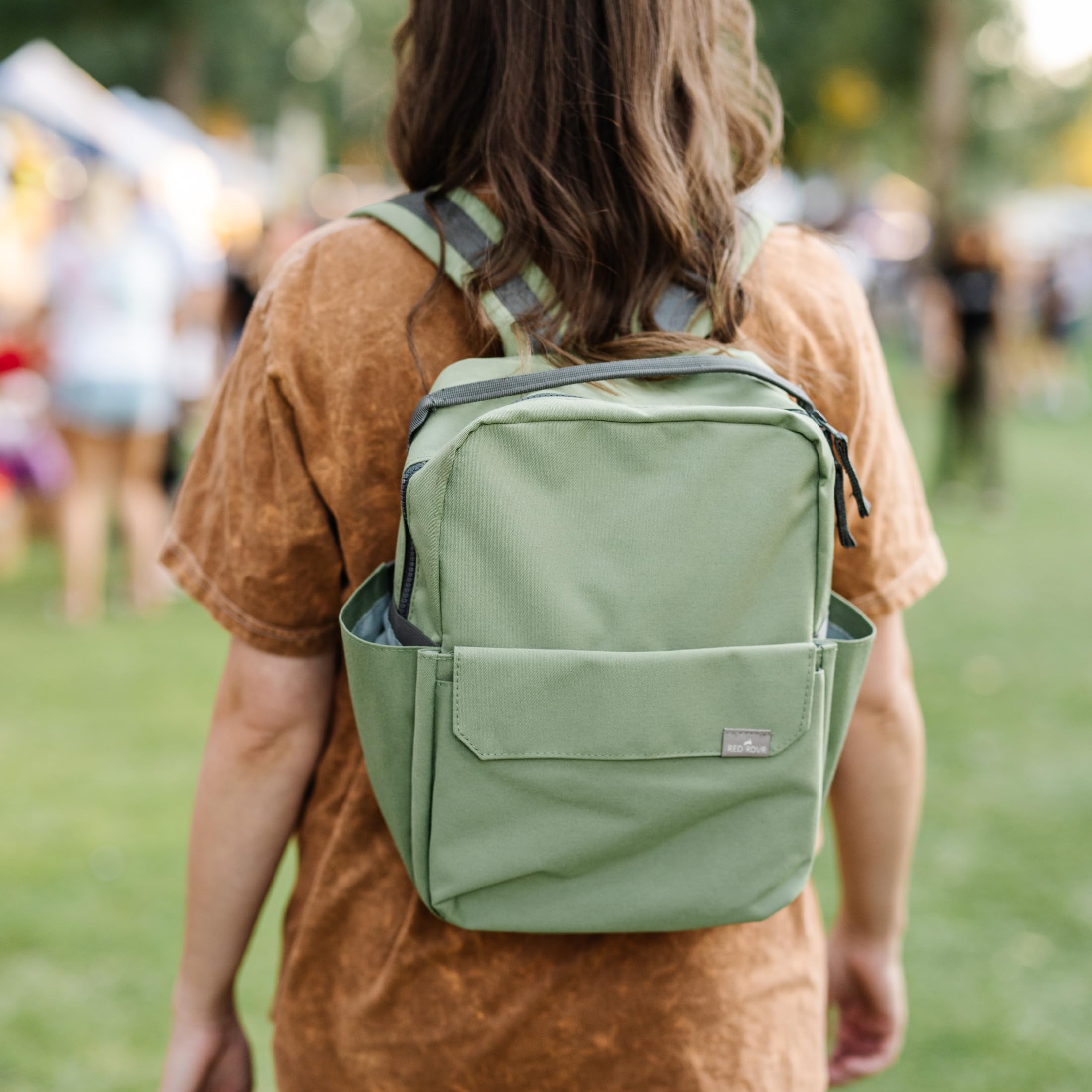 RED ROVR Mini Roo Backpack - Lightweight Hiking Daypack for Women & Men, Water-Resistant Small Backpack for Travel, Gym, Work, and Outdoor Adventures (Moss Green)