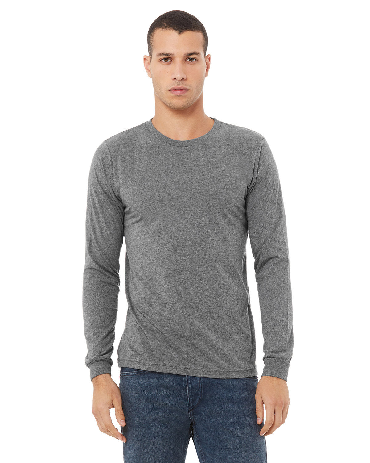 Bella + Canvas 3513 Unisex Triblend Long Sleeve T-Shirt | Soft Comfortable Crewneck Tee for Men & Women | Perfect for Casual Wear, Layering & Everyday Outfits