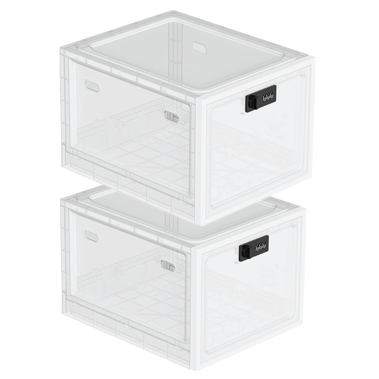 SANIDIKA 2 Pack Large Lockable Medicine Storage Box - Childproof First Aid Organizer with Key Lock for Pills, Medical Supplies & Small Electronics - Perfect for Home, Office, Travel and Refrigerator Use