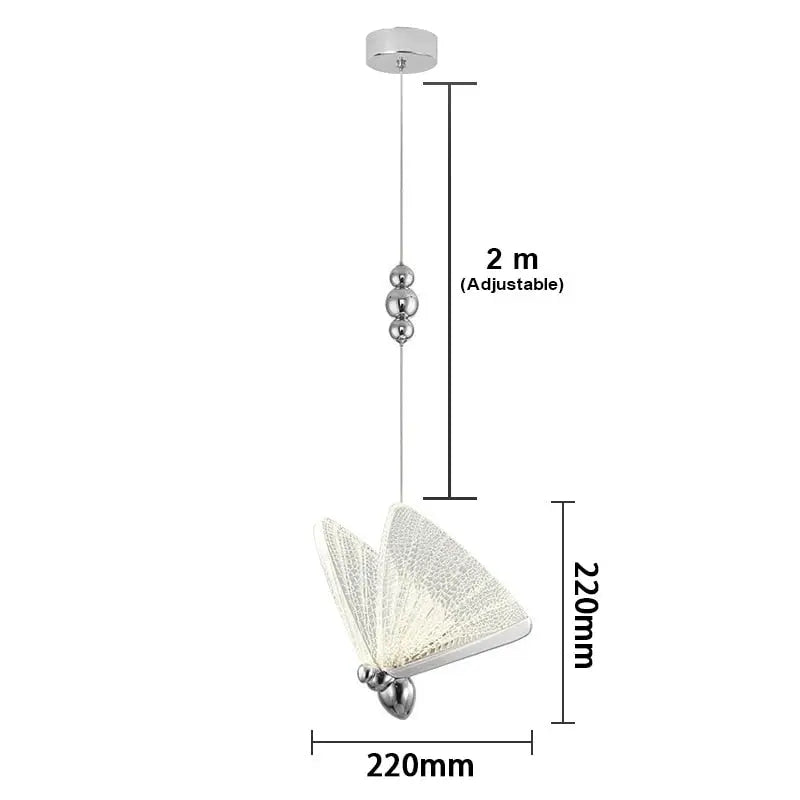 LED Butterfly Pendant Lights - Elegant Floral Chandelier for Bedroom, Nursery & Dining Room Decor - Dimmable Hanging Light Fixture for Home & Cafe Lighting