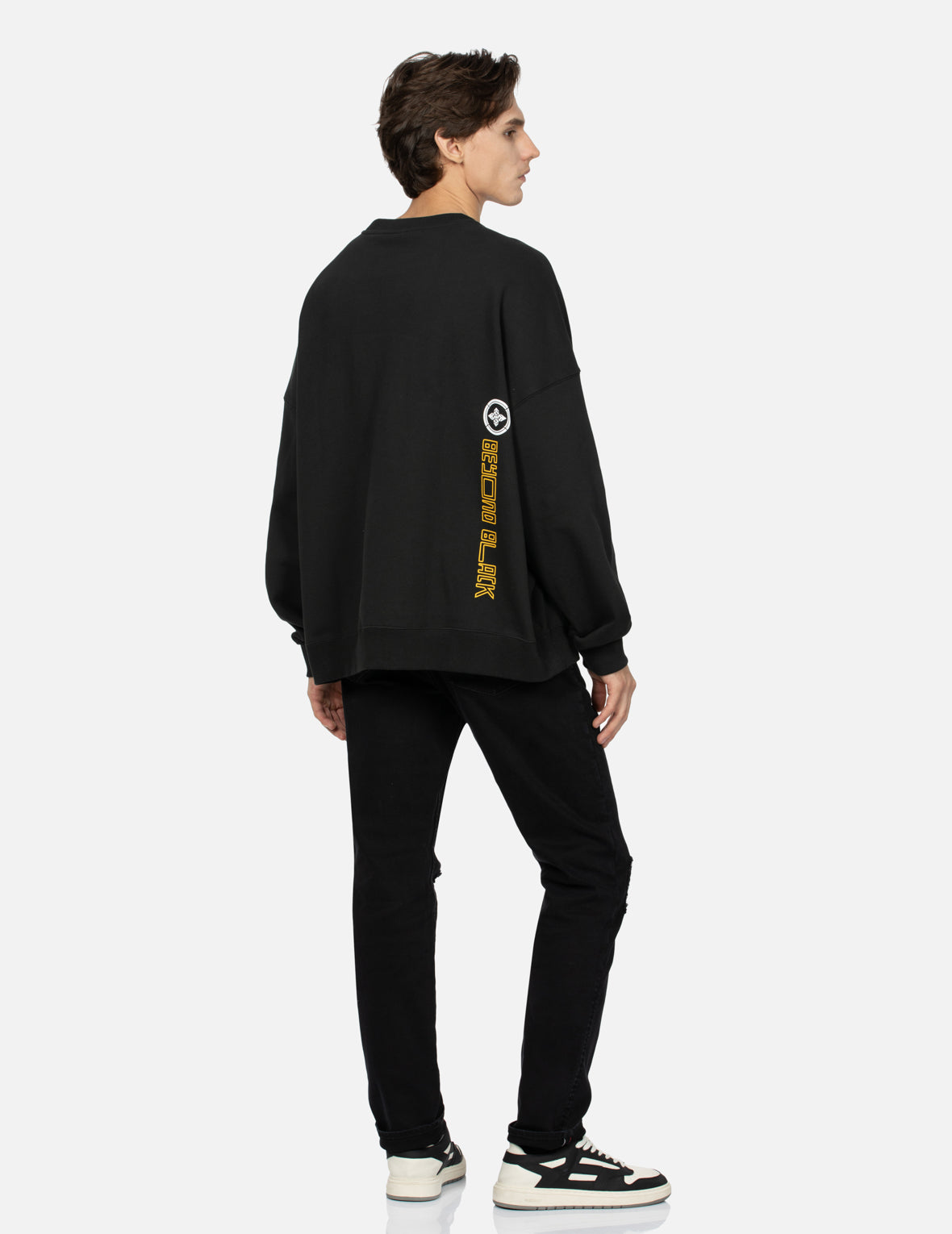 Stylish Multi Logo Print Oversized Sweatshirt for Men & Women | Trendy Streetwear Fashion | Perfect for Casual Outfits, Loungewear & Cool Weather
