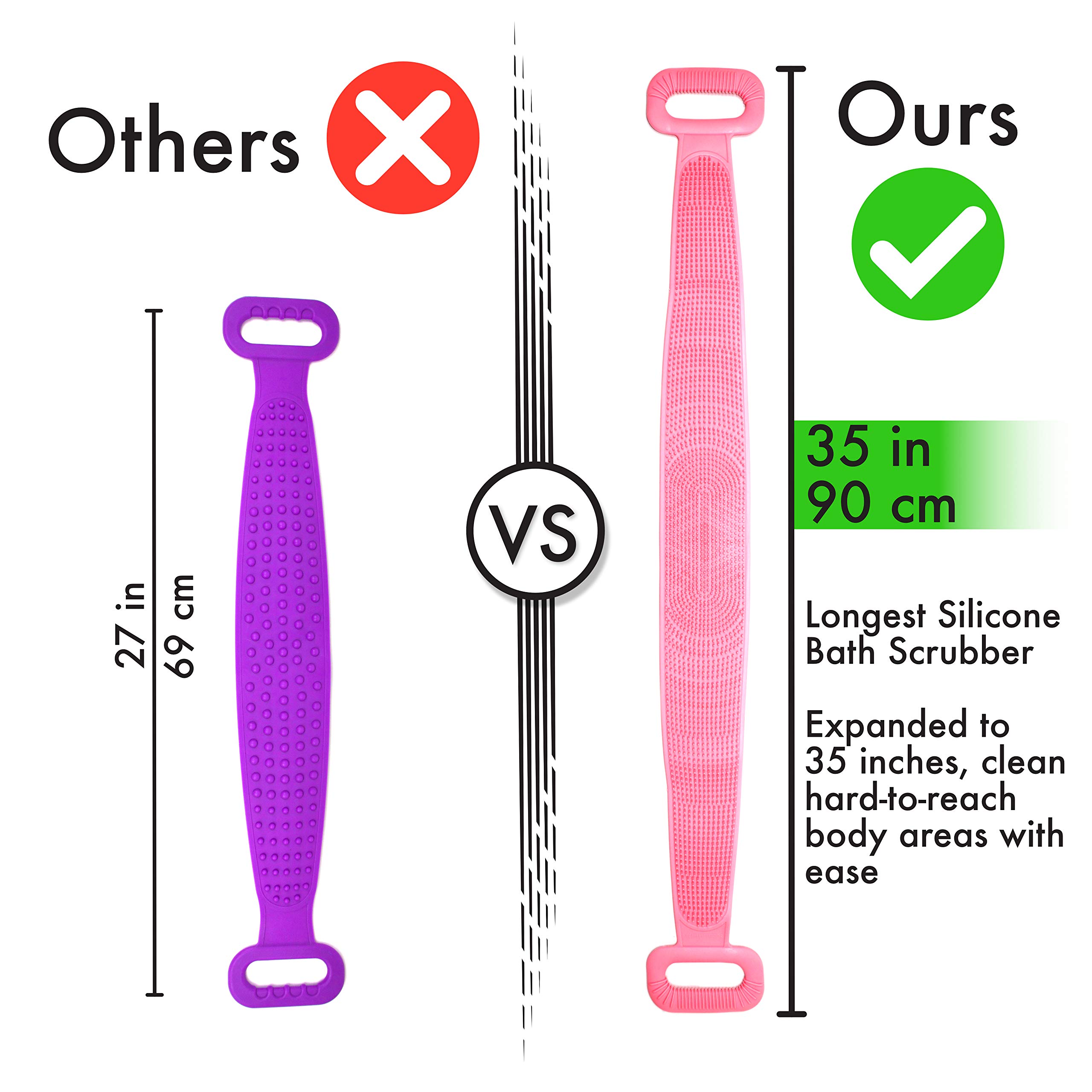 Chafful Silicone Back Shower Scrubber - Exfoliating & Massage Belt Brush for Men & Women - Perfect for Deep Cleaning, Relaxation & Skin Care in Bath or Shower