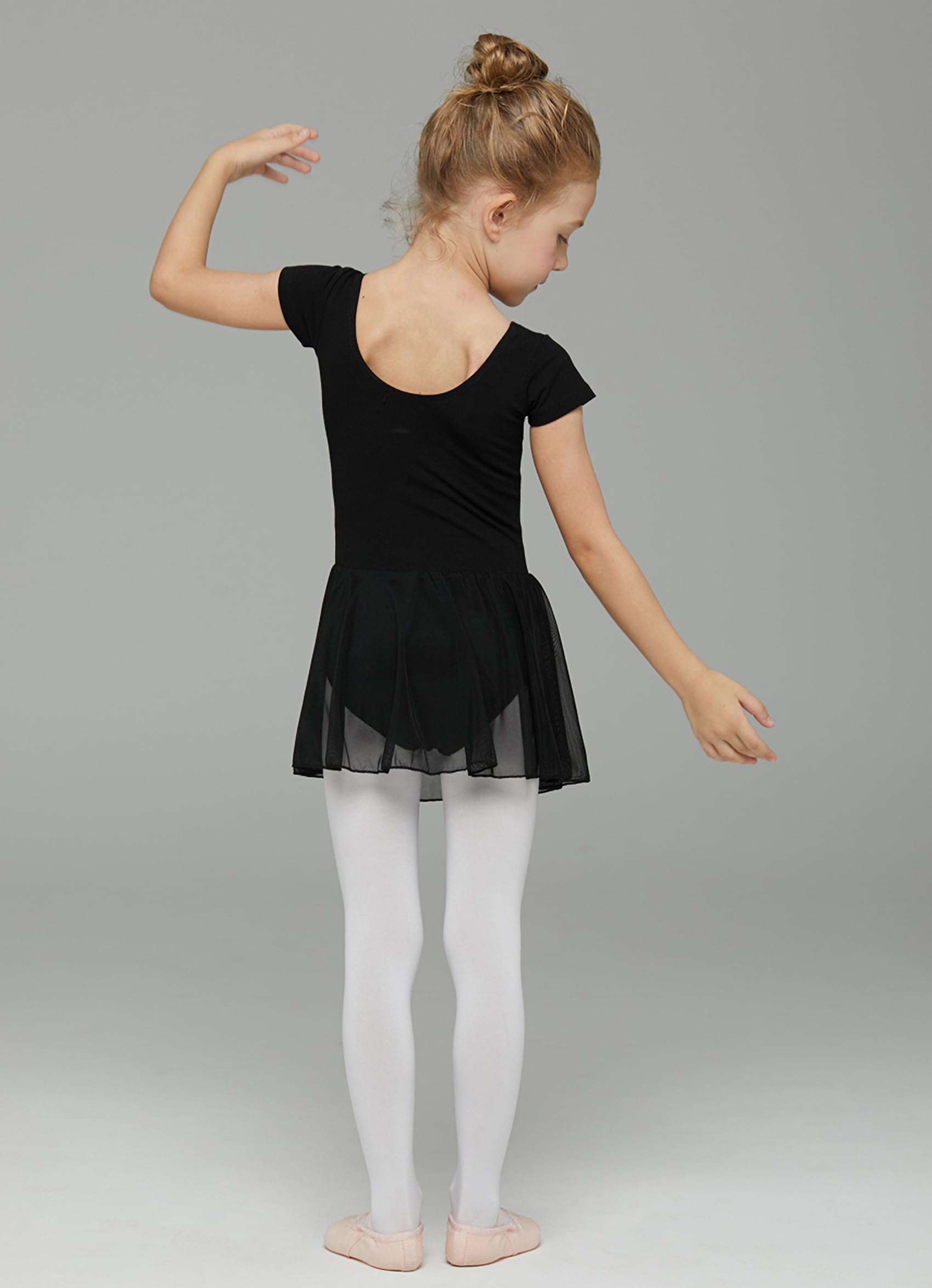 Toddler Ballet Leotard with Skirt - Girls Dance Leotard Outfit for Ballet & Gymnastics | Classic Short Sleeve Ballerina Dress for Toddlers | Perfect for Dance Class, Recitals & Performance