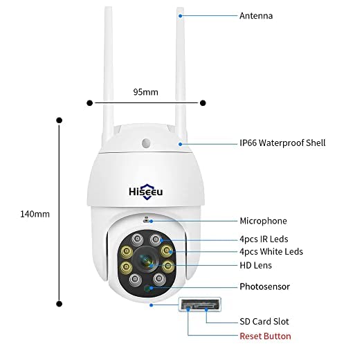 2K Wireless Outdoor Security Camera with Floodlight - 3MP Pan Tilt WiFi Camera, Motion Tracking, Color Night Vision, Two-Way Audio, Light Alarm, PC/Mobile Remote Viewing - Ideal for Home Security, Backyard Monitoring & Business Surveillance