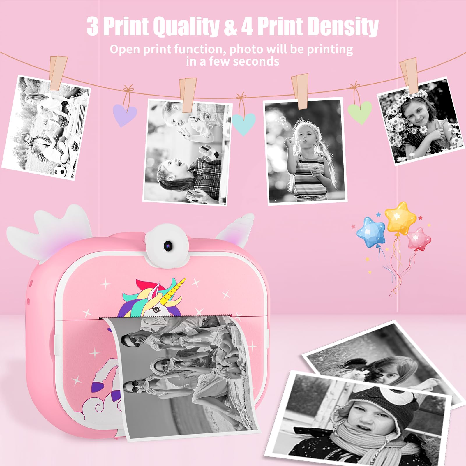 20MP Kids Digital Camera - Instant Print Selfie Video Toy Camera for Girls & Boys Ages 6-12 | Perfect Birthday Gift for Children's Parties, Travel & Outdoor Adventures