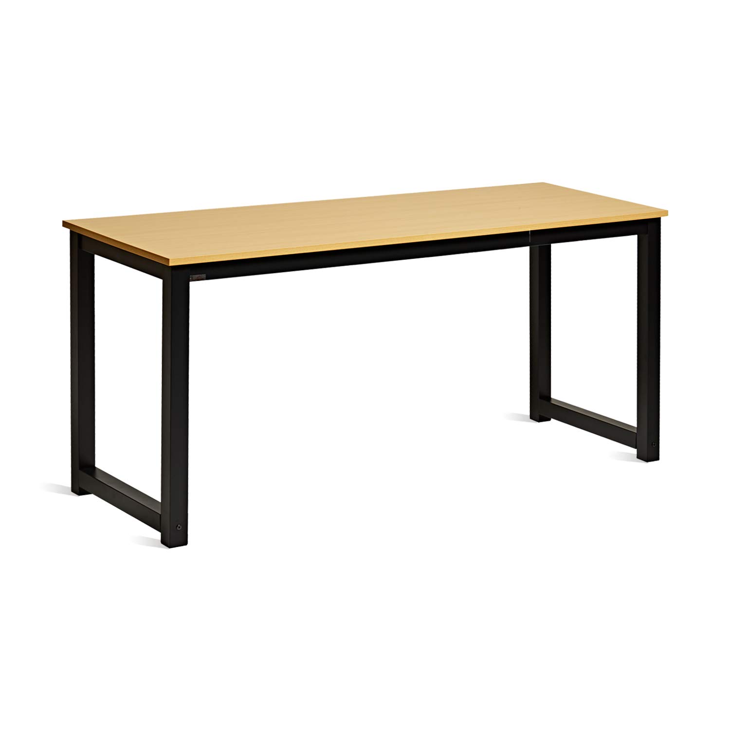 63 Inch Modern Industrial Computer Desk - Home & Office Workstation for PC & Laptop, Study & Writing Table with Sturdy Leg Bars, Oak Finish - Perfect for Small Spaces & Remote Work Setup
