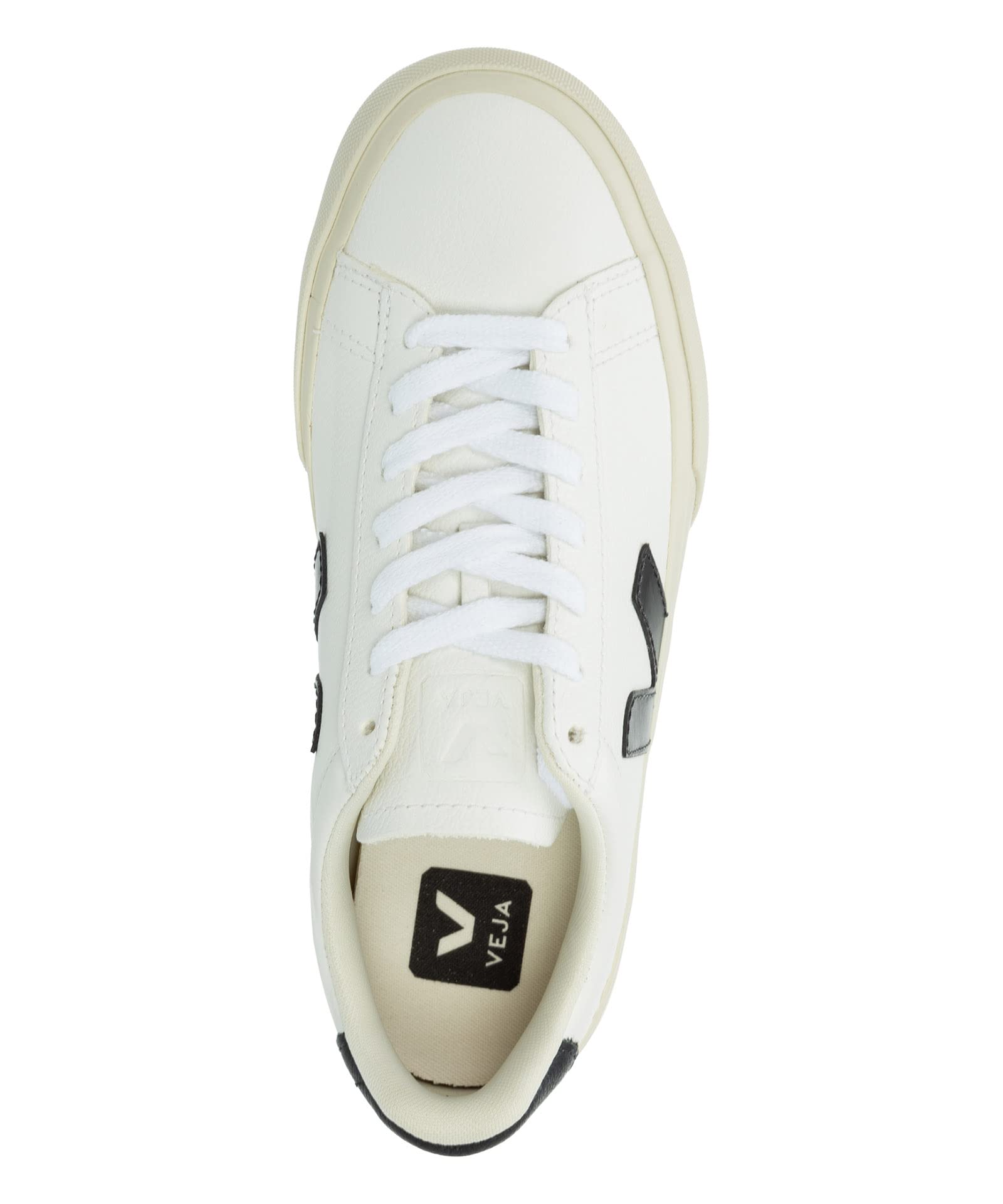 Veja Women's Campo Sneakers - Black & White Leather Vegan Sneakers for Casual Wear & Everyday Comfort | Eco-Friendly Fashion Shoes for Walking, Running & Street Style