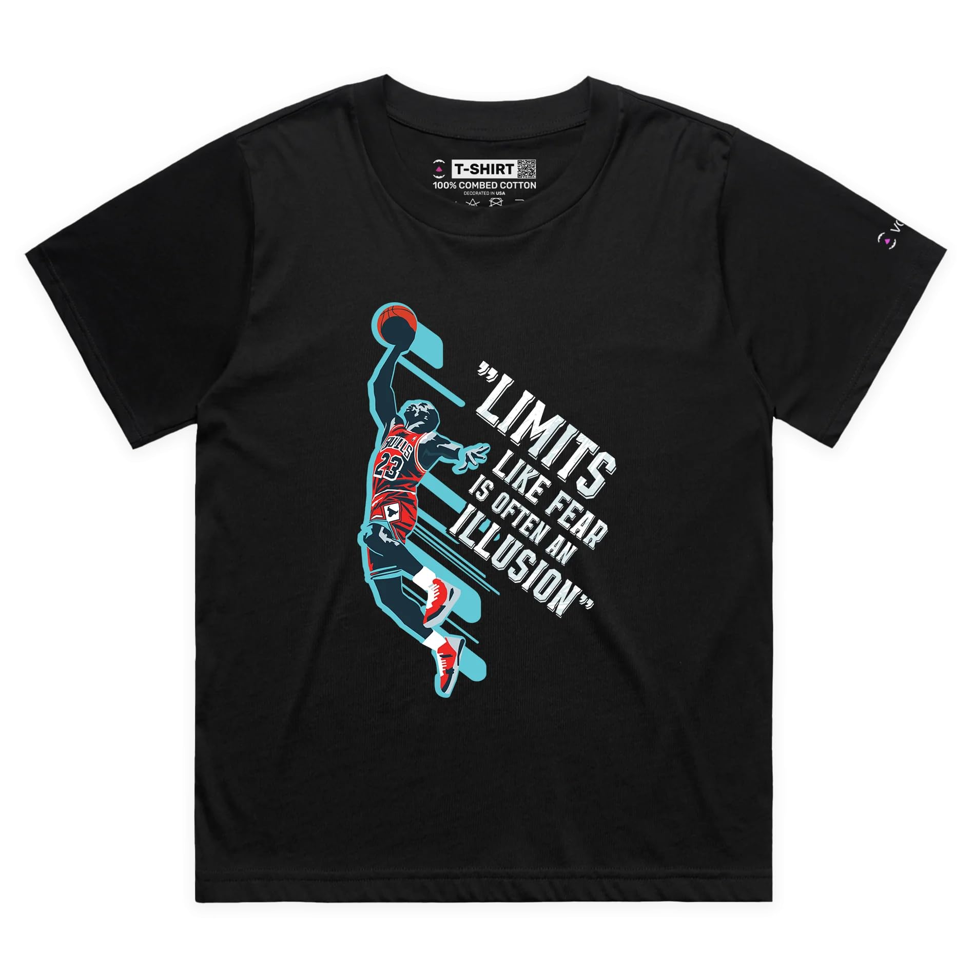 Michael Jordan No Limits Quote T-Shirt - Premium Graphic Chicago Bulls 23 Hall of Fame Basketball Tee for Men & Women - Perfect for Game Day, Gym Workouts & Streetwear Fashion
