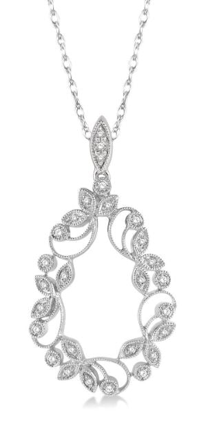 Leaf Design Diamond Pendant Necklace for Women - 14K Gold Plated Elegant Jewelry Gift for Anniversary, Valentine's Day & Special Occasions