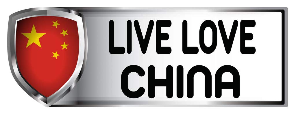 Live Love China Country Flag Bumper Sticker Decal - 3 x 8.5 Inch Patriotic Car Decoration for Vehicles, Laptops, Windows | Perfect for Chinese New Year, National Day & Cultural Events