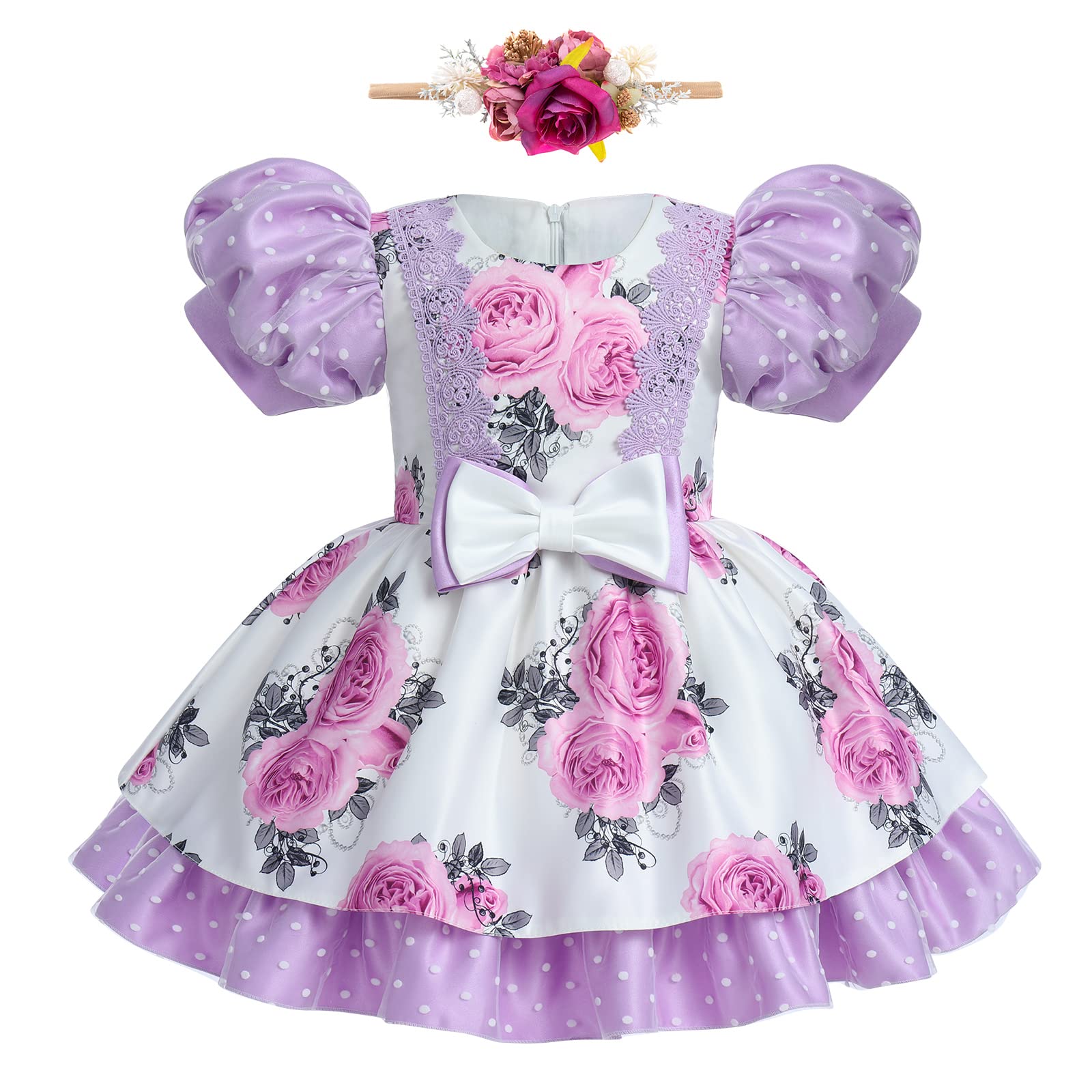 ODASDO Girls Flower Petals Rainbow Tulle Tutu Dress - Princess Party Gown for Birthday, Pageant, Evening Wedding | Perfect for Special Occasions & Photo Shoots