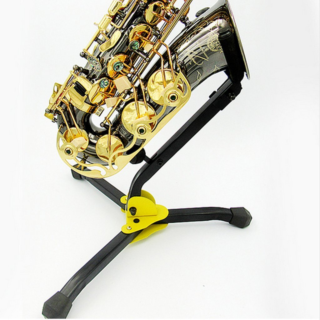 Foldable Saxophone Stand for Alto & Tenor Sax - Adjustable Tripod Holder with Rubber Grips | Perfect for Home Practice, Band Performances & Music Lessons