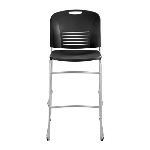 Safco Vy Plastic Bistro Height Sled Base Chair 4295 - Lightweight Stackable Bar Stool for Kitchen, Cafe & Restaurant Dining - Perfect for Home, Office & Commercial Use