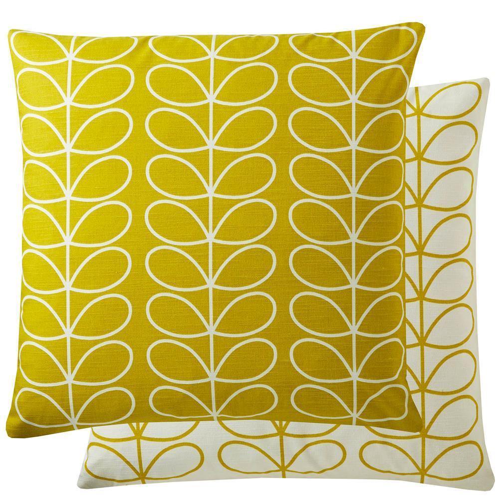 Orla Kiely Small Linear Stem Filled Cushion - Sunflower Pattern Decorative Throw Pillow for Sofa, Bed & Home Decor