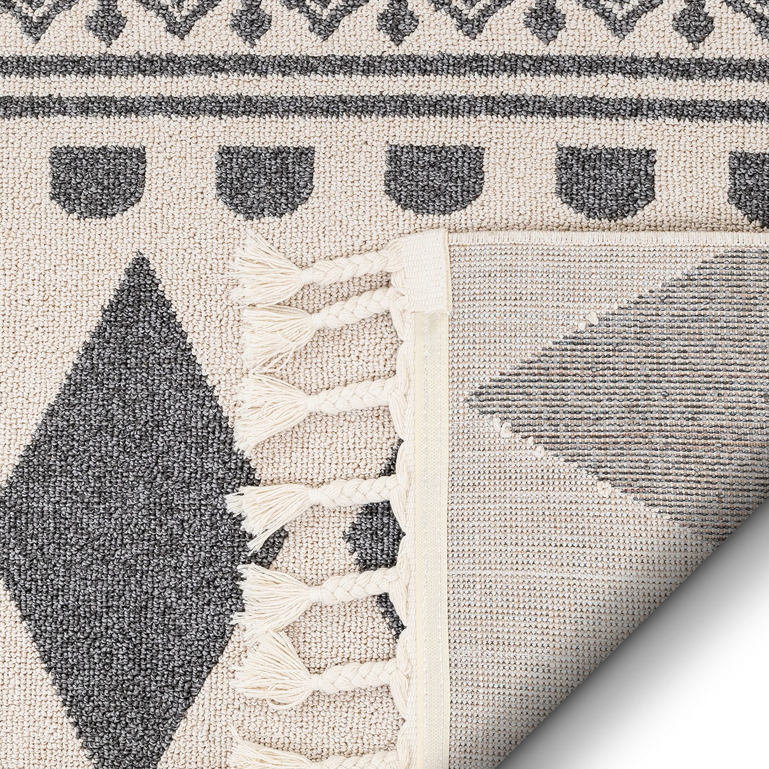 Well Woven Loop-De-Loop Cruce Tribal Moroccan Geometric Grey Kilim-Style 2'3