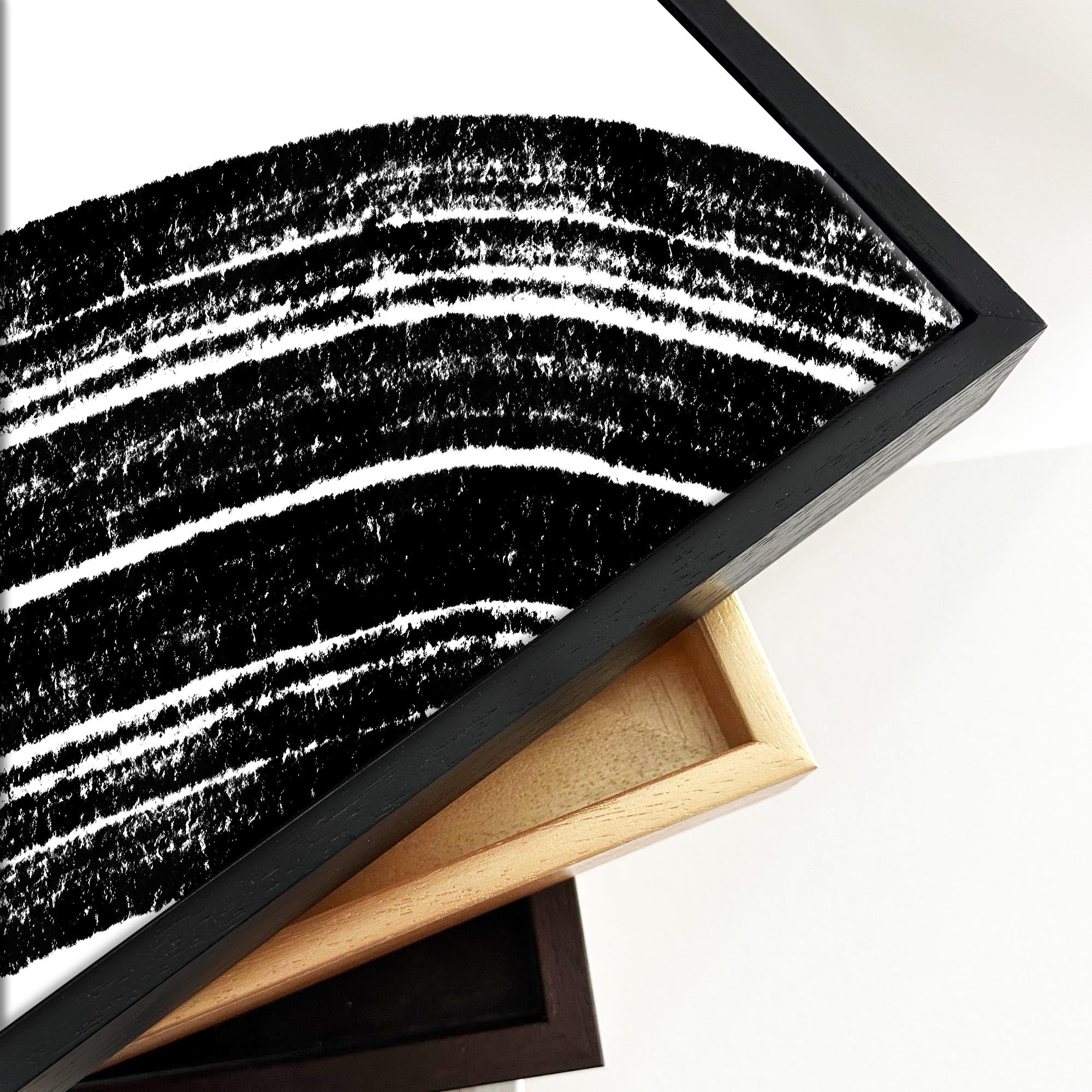 Swerve Line Framed Canvas Wall Art - Modern Abstract Painting for Living Room, Bedroom & Office Decor