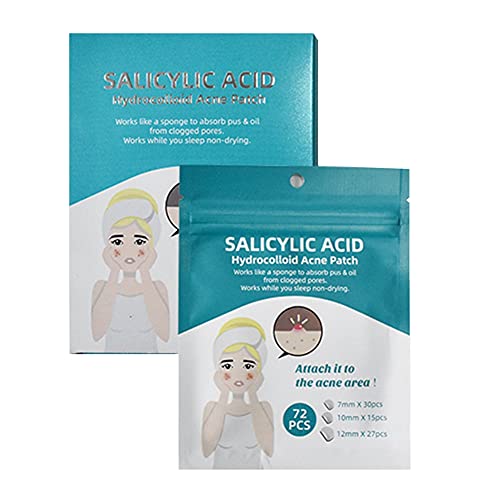 Salicylic Acid Hydrocolloid Acne Patches 72pcs - Invisible Pimple Patches for Face, Zit Patch & Blemish Treatment - Acne Dots & Pimple Stickers for Overnight Spot Treatment & Daily Skincare