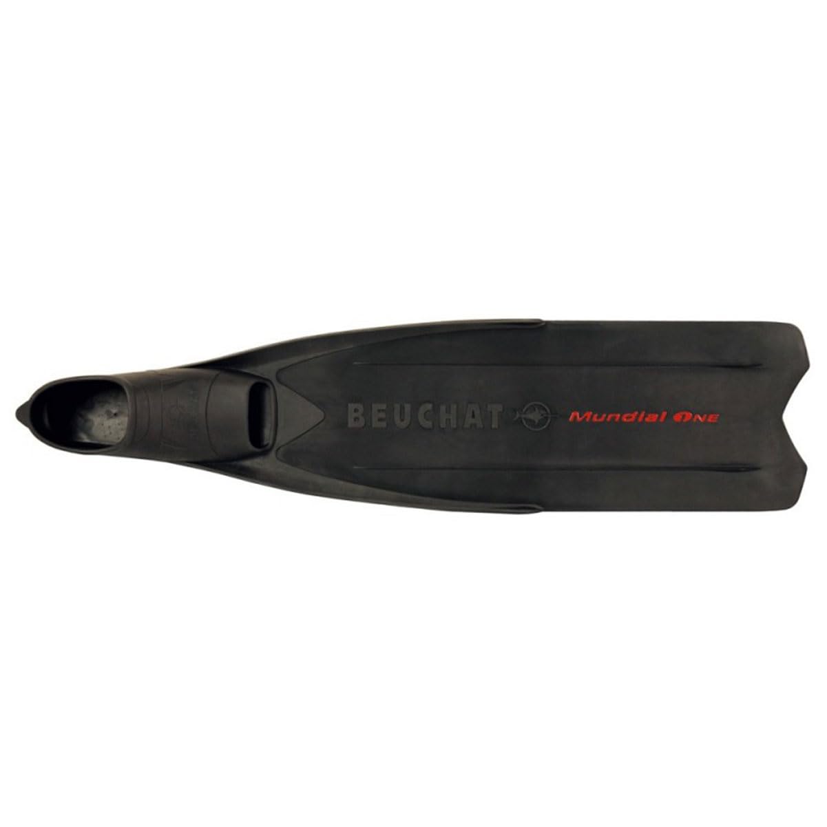 BEUCHAT Mundial One Diving Fins - Black TPE Unisex Scuba Fins for Adults | Perfect for Snorkeling, Spearfishing & Recreational Diving