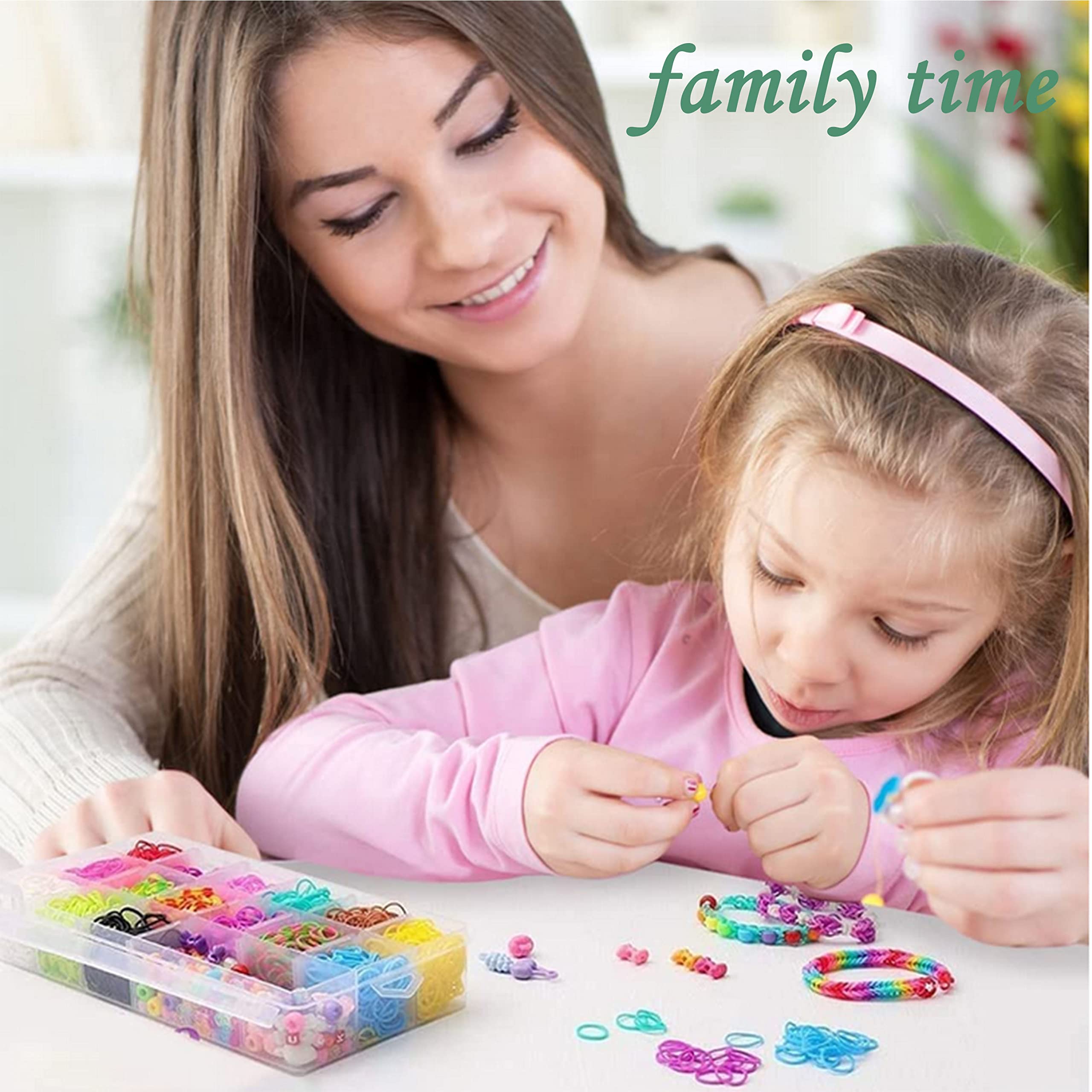 XYTLAX Rubber Band Bracelet Kit - DIY Loom Bands Refill Kit for Kids, Girls & Boys - Creative Friendship Bracelet Making Set - Perfect for Christmas, Birthday Gifts & Party Favors - Fun Arts & Crafts Activity for Classroom, Sleepovers & Playdates