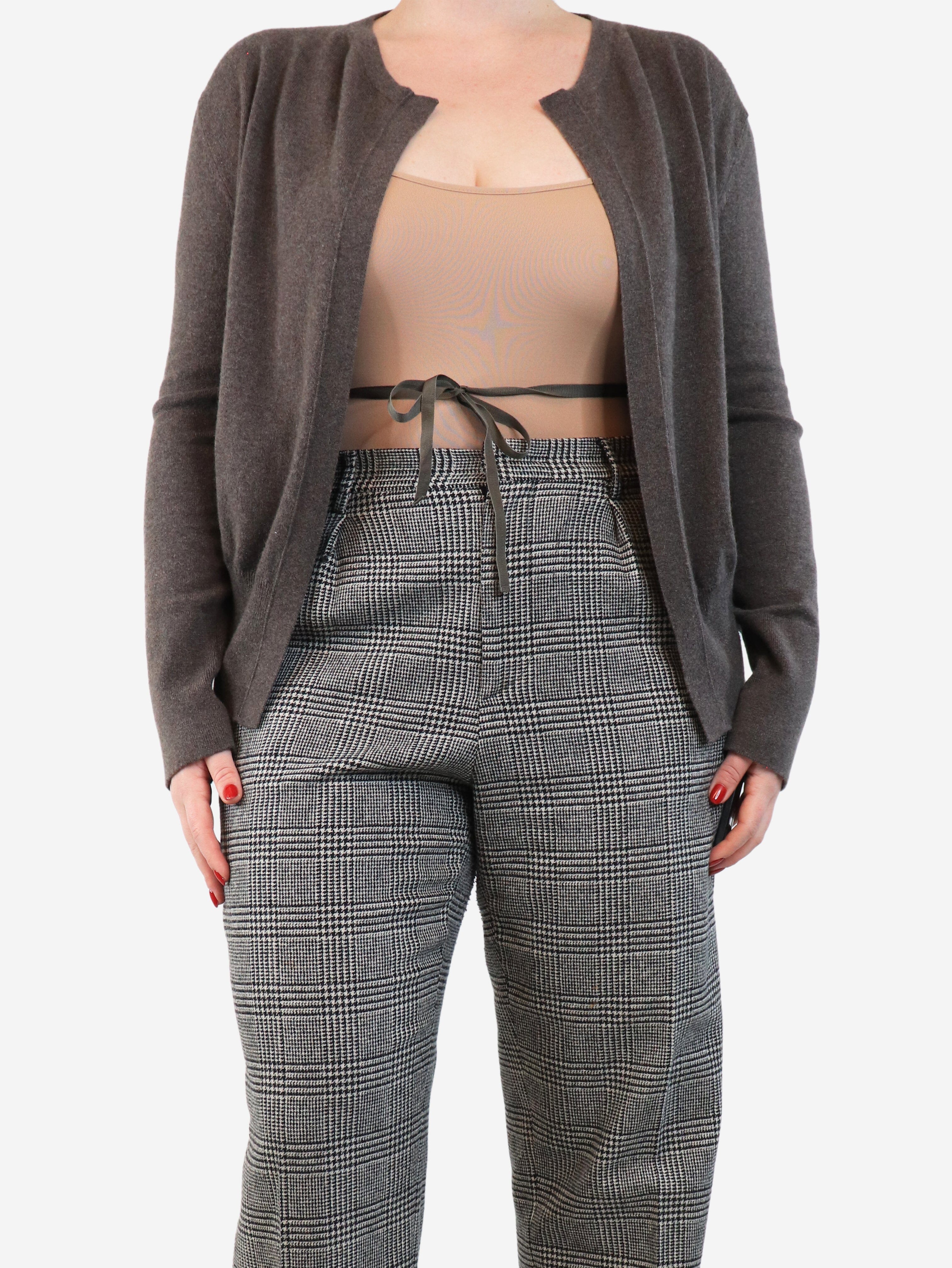 Luxury Brown Cashmere Cardigan for Women - Size UK 14 | Soft & Warm Winter Sweater | Perfect for Office, Dates & Cozy Evenings