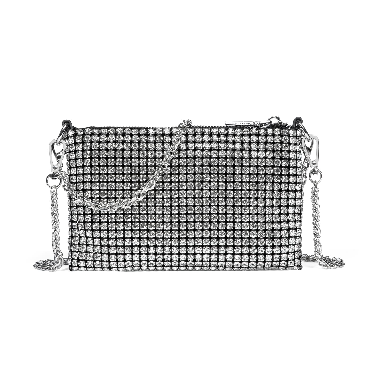 Sparkly Rhinestone Evening Bag for Women - Elegant Silver Clutch Purse for Parties, Weddings & Special Occasions