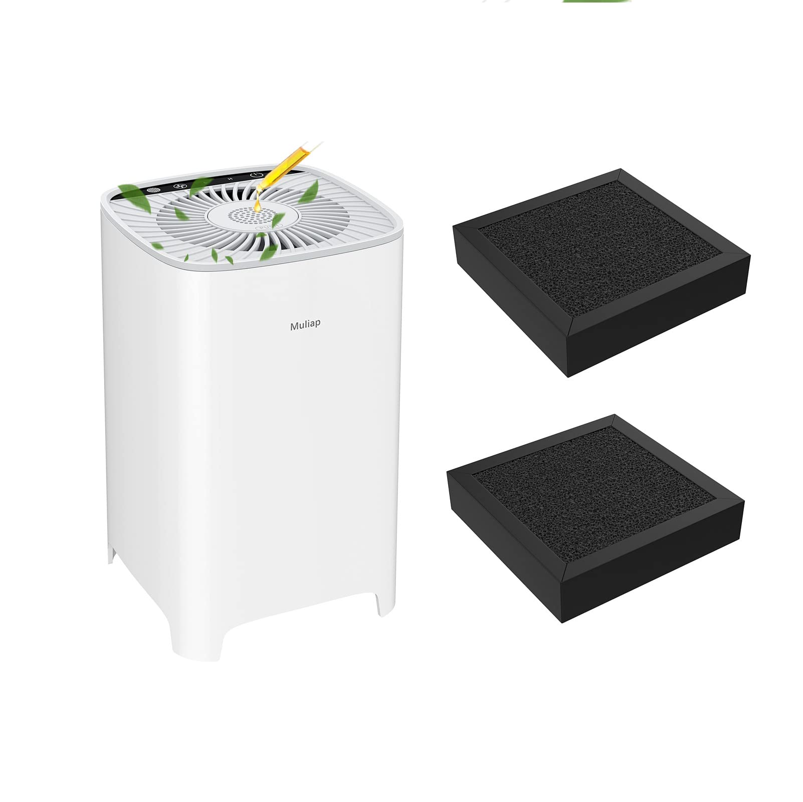 Muliap H13 True HEPA Air Purifier for Home & Bedroom - 20dB Ultra Quiet Portable Air Cleaner for Dust, Pet Dander, Smoke, Odor Removal with Aromatherapy Diffuser (White, SY901) - Perfect for Small Rooms, Offices & Baby Nurseries