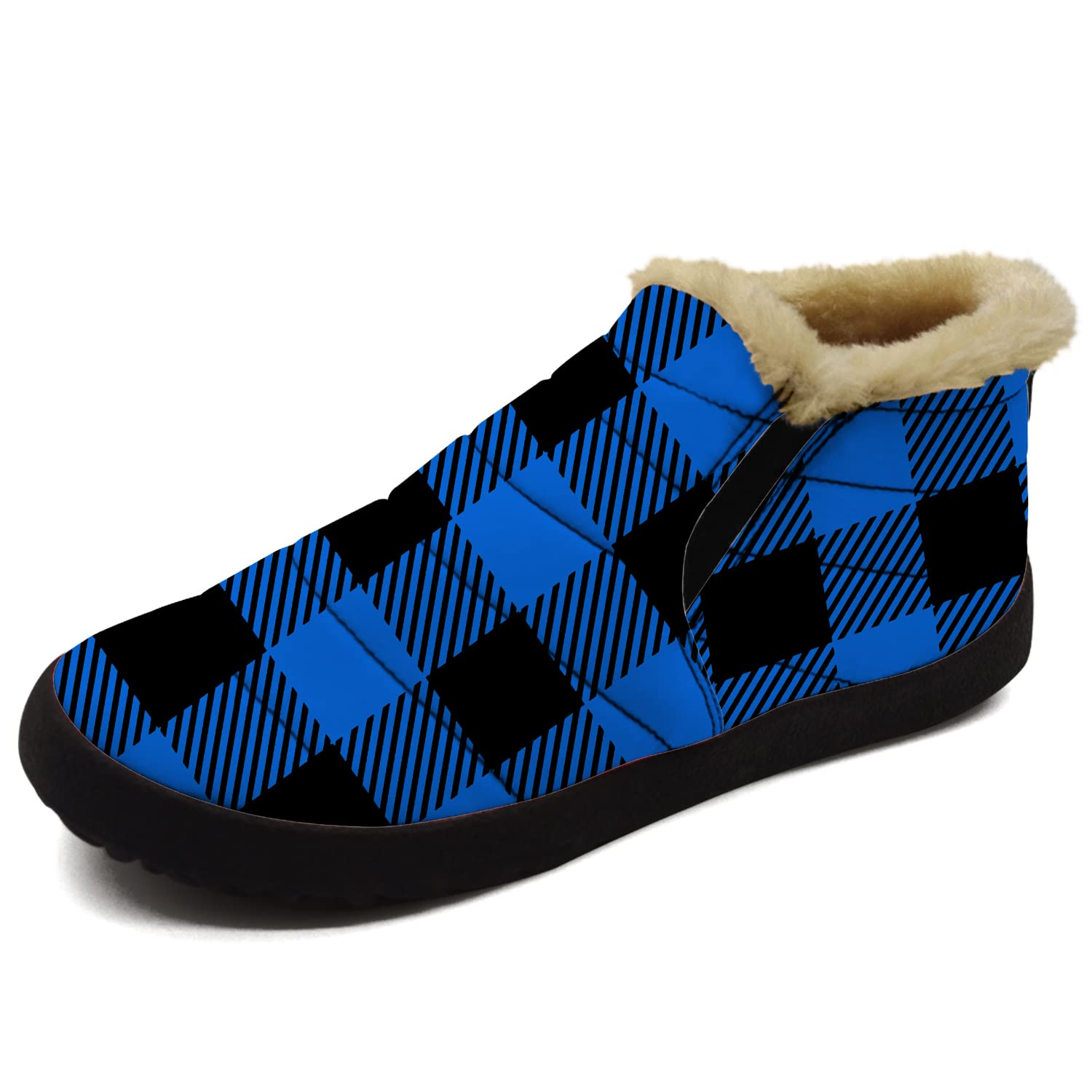 Stylish Plaid Winter Boots for Women & Men - Fur Lined Snow Boots with Warm Ankle Support | Perfect for Cold Weather, Outdoor Activities & Holiday Gifts