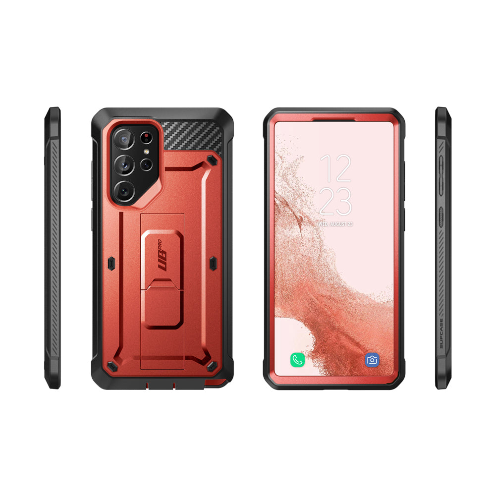 Samsung Galaxy S22 Ultra Unicorn Beetle PRO Case - Heavy Duty Rugged Protective Cover with Metallic Red Finish | Shockproof, Military-Grade Protection for Outdoor, Work & Extreme Sports