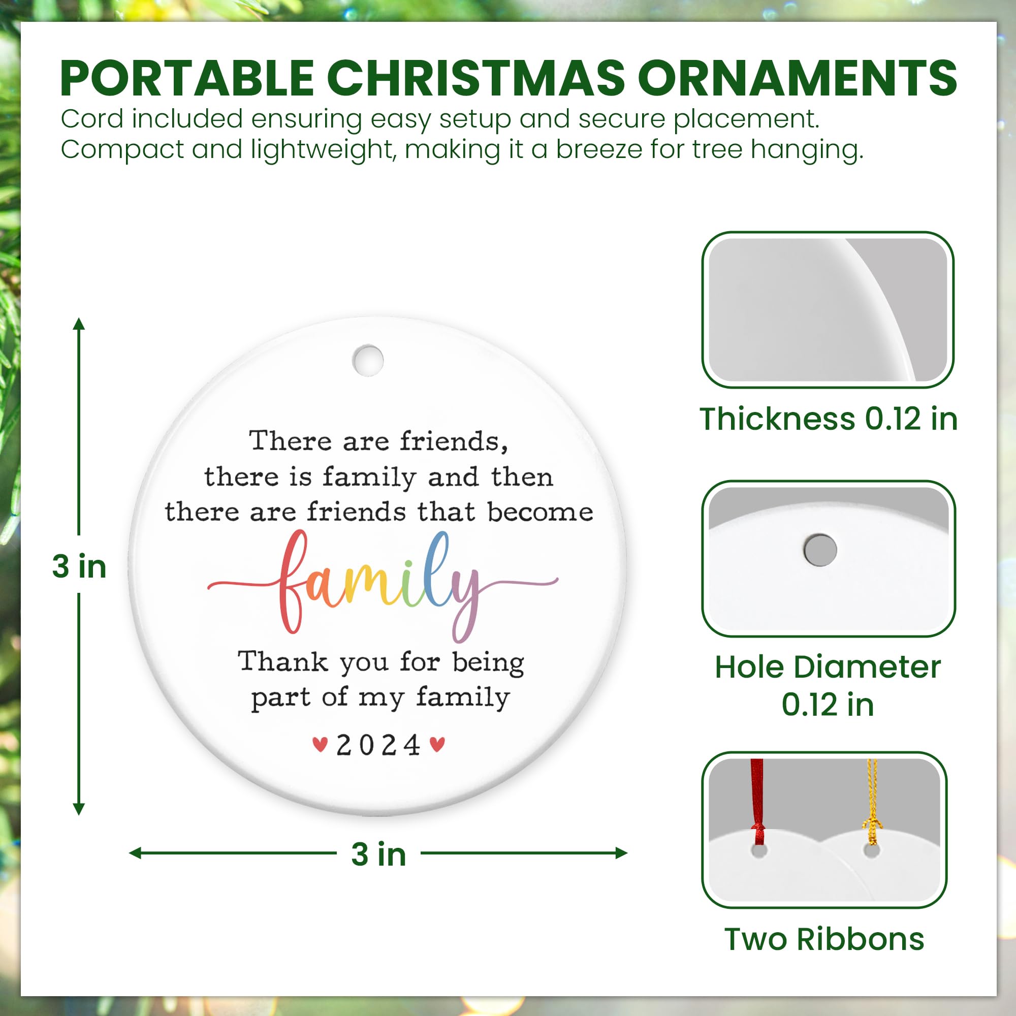 Best Friendship Gifts for Women - 2024 Christmas Ornaments & Birthday Presents for Female Friends, BFF Gifts, Ceramic Tree Decorations - Perfect for Holiday Decor, Party Favors, and Special Occasions