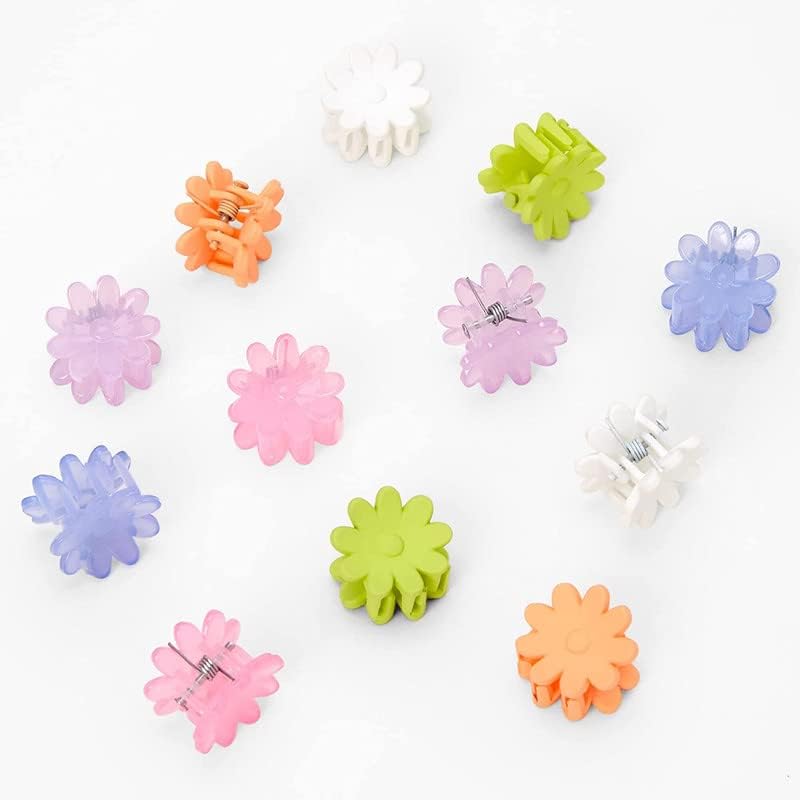 Glam Niyati Mini Flower Hair Claw Clips - Small Bang Barrettes for Baby Girls, Toddlers, Teens & Kids | 20-Piece Set | Cute Hair Accessories for School, Parties & Everyday Use